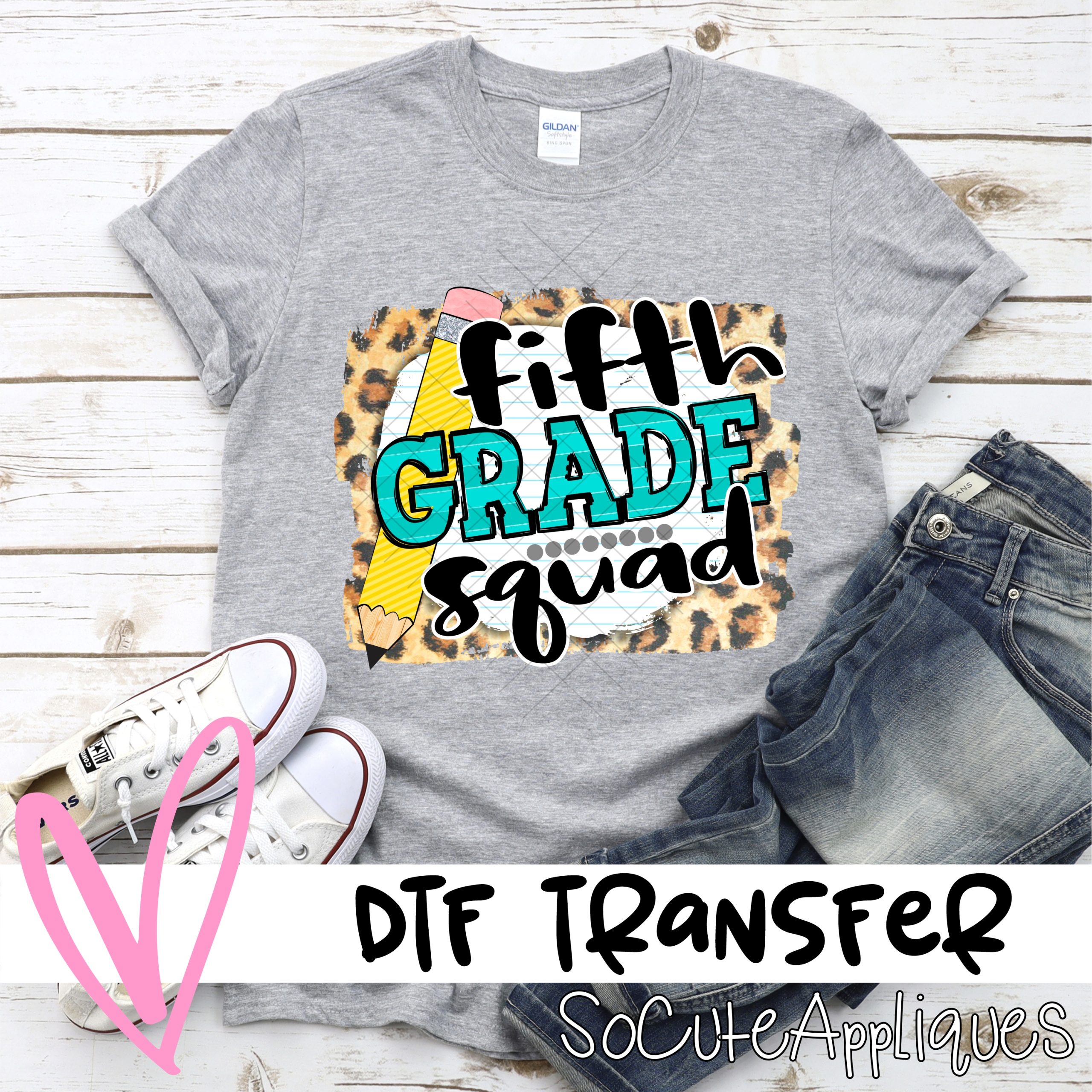 Fifth grade squad on leopard *DTF* Transfer