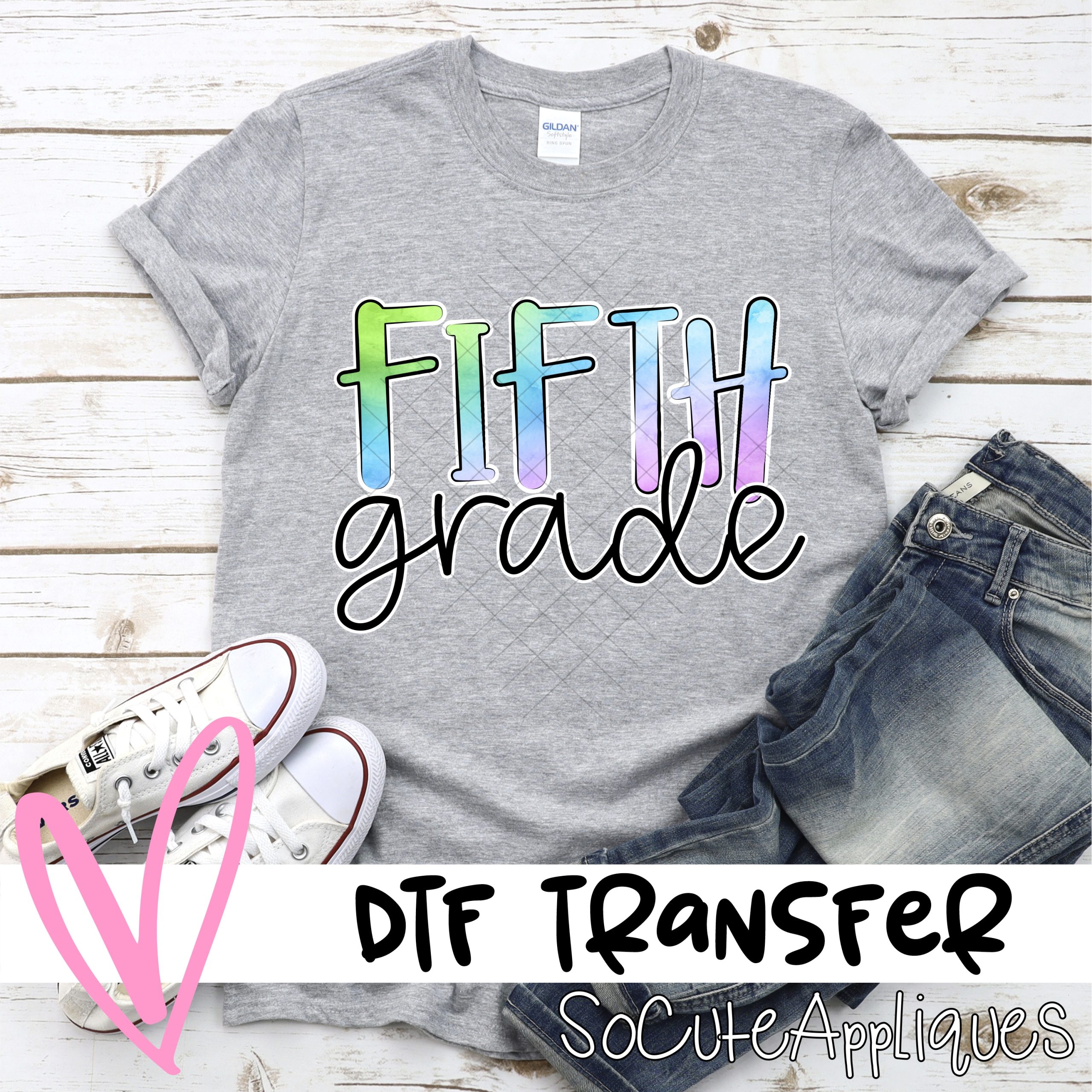 Fifth grade watercolor *DTF* Transfer