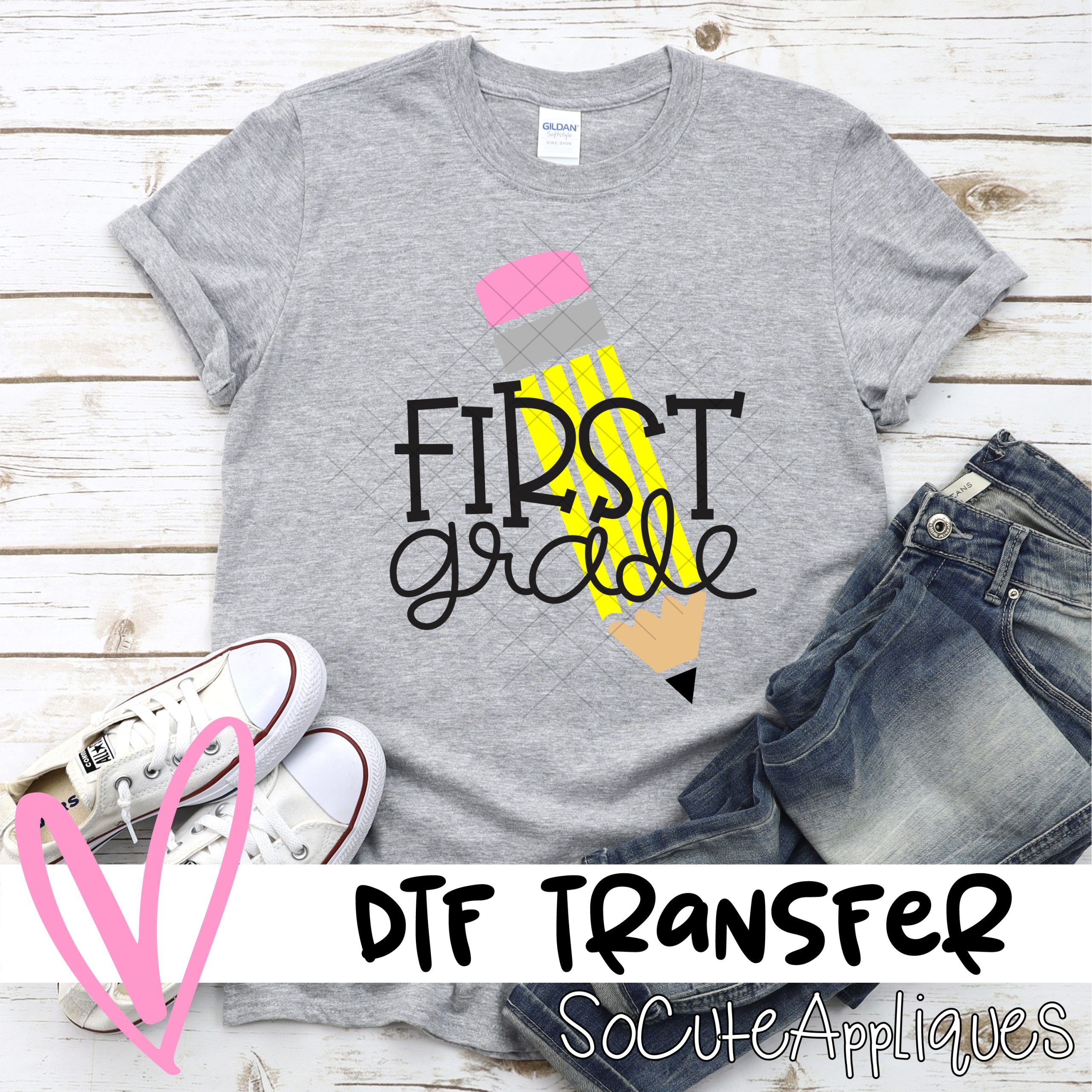 first grade pencil *DTF* Transfer