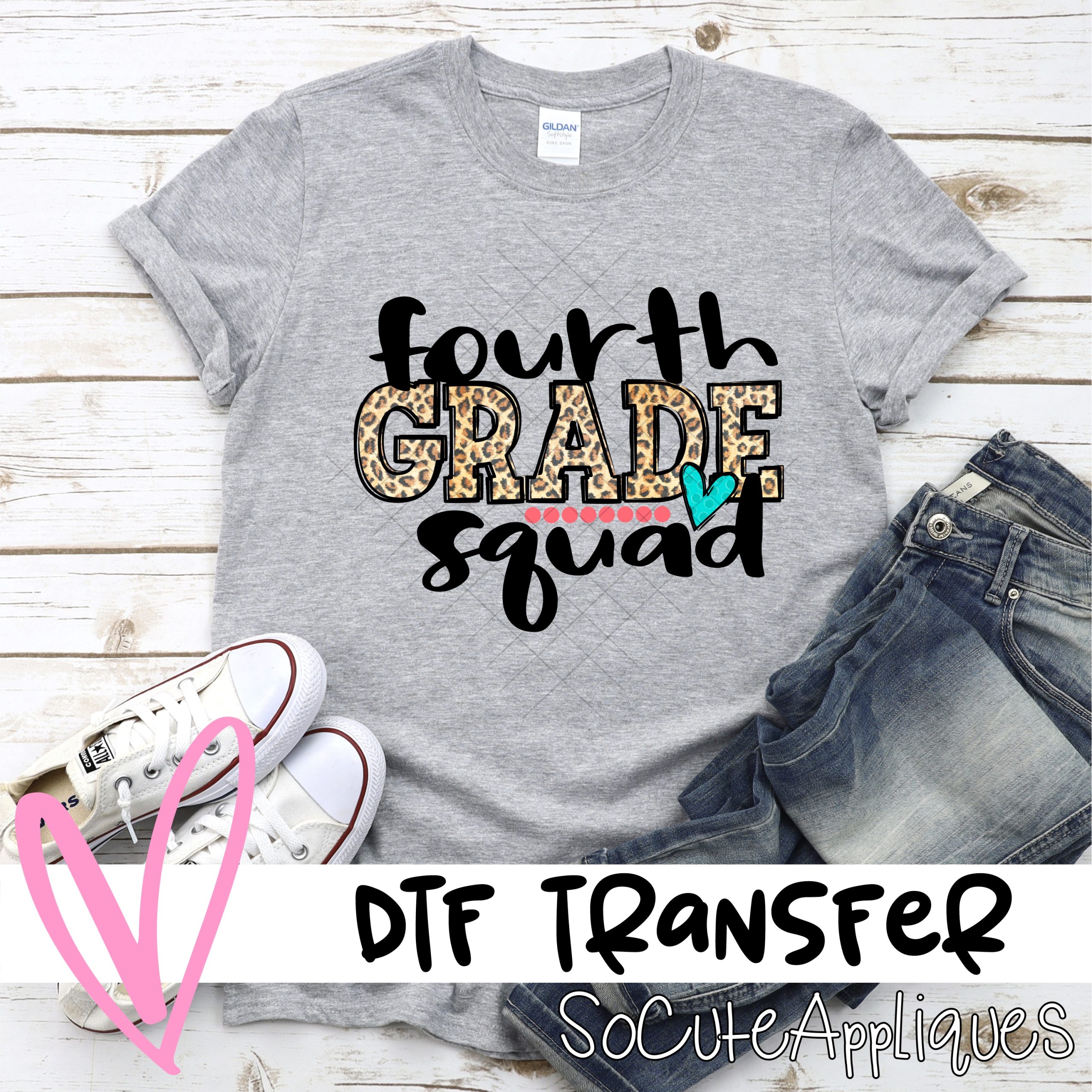 Fourth grade squad leopard *DTF* Transfer