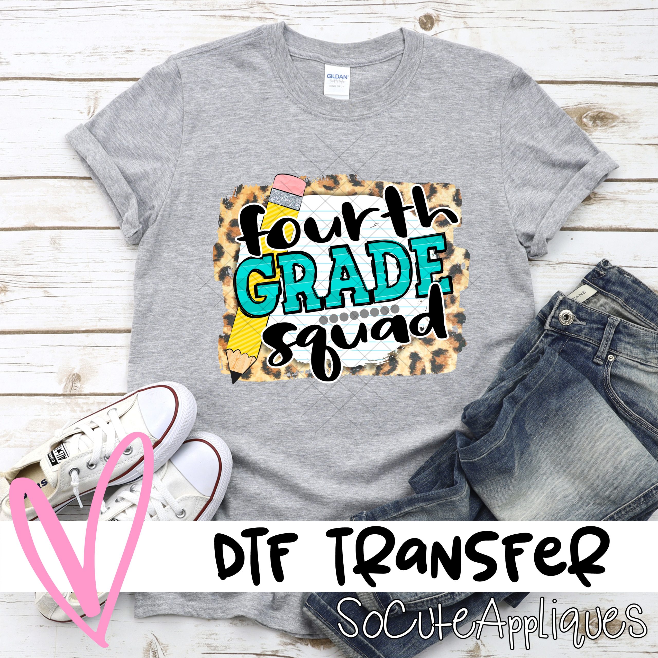 Fourth grade squad on leopard *DTF* Transfer