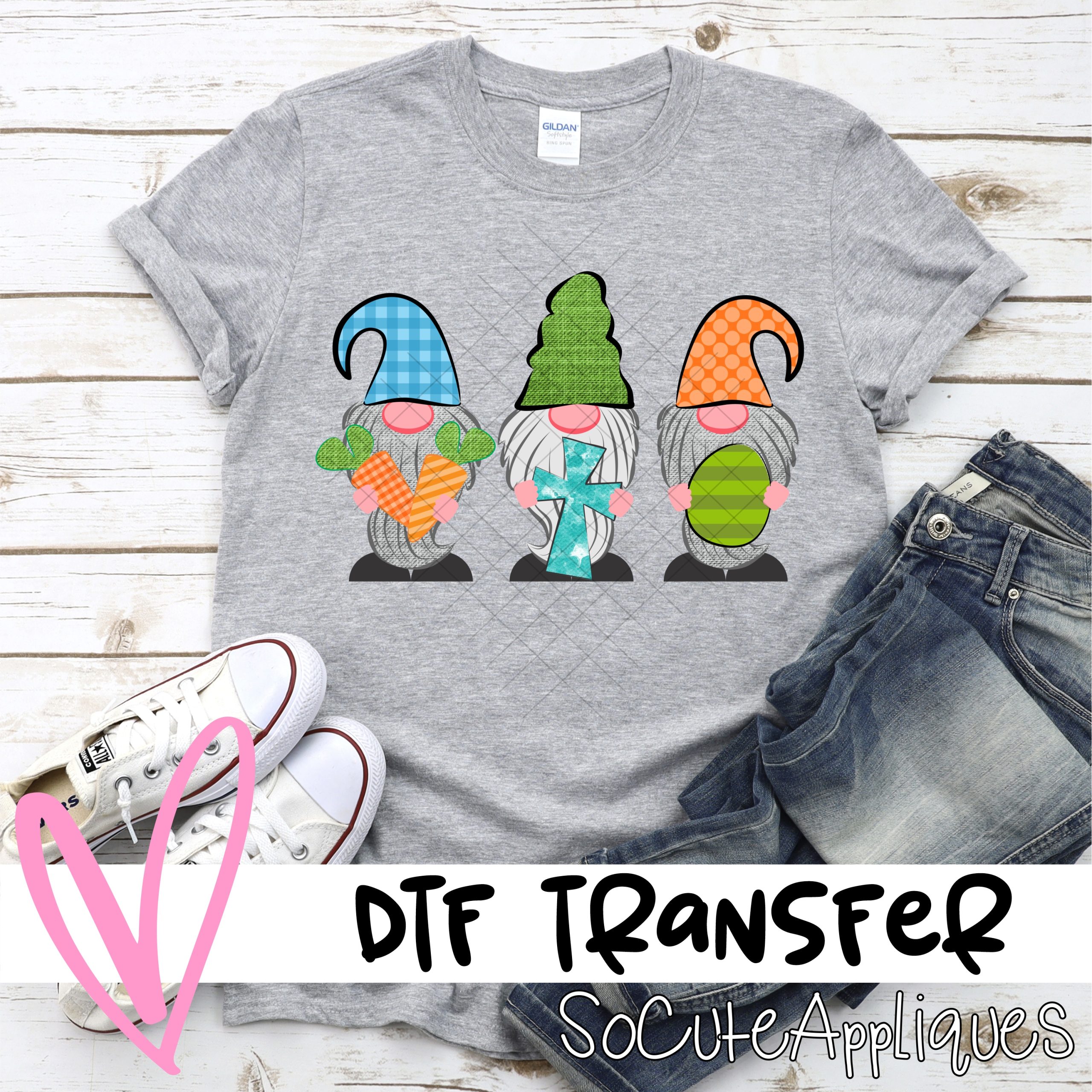 Gnomes Neutral carrot cross egg  *DTF* Transfer
