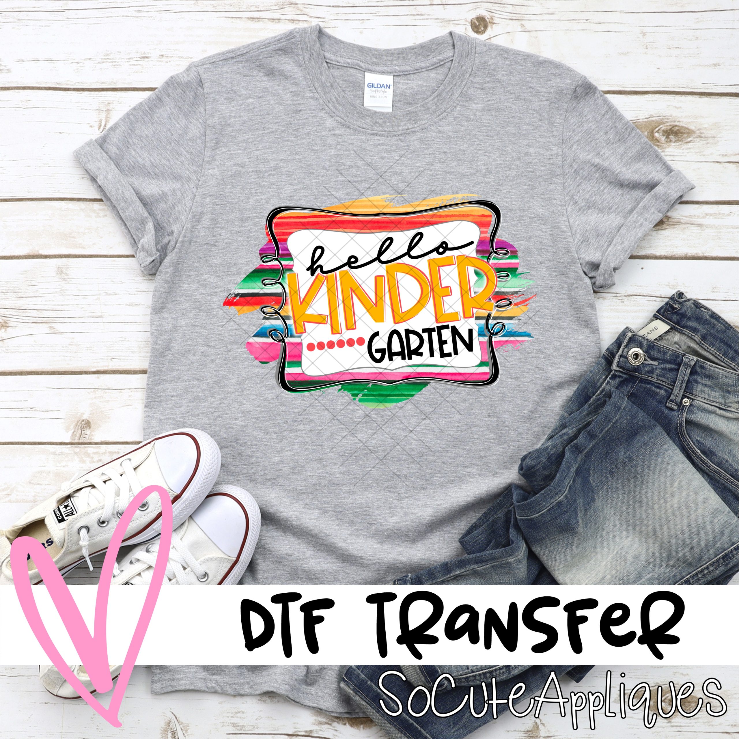 Hello kindergarten serape frame *DTF* Transfer