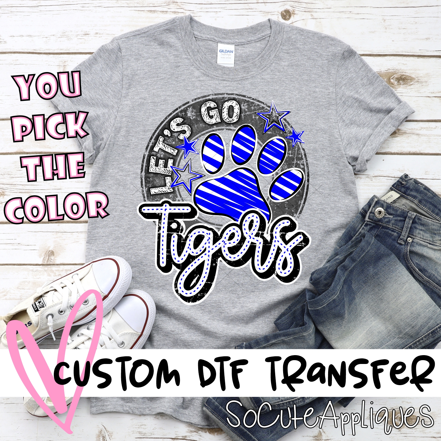 CUSTOM  Lets go Tigers circle *DTF* Transfer