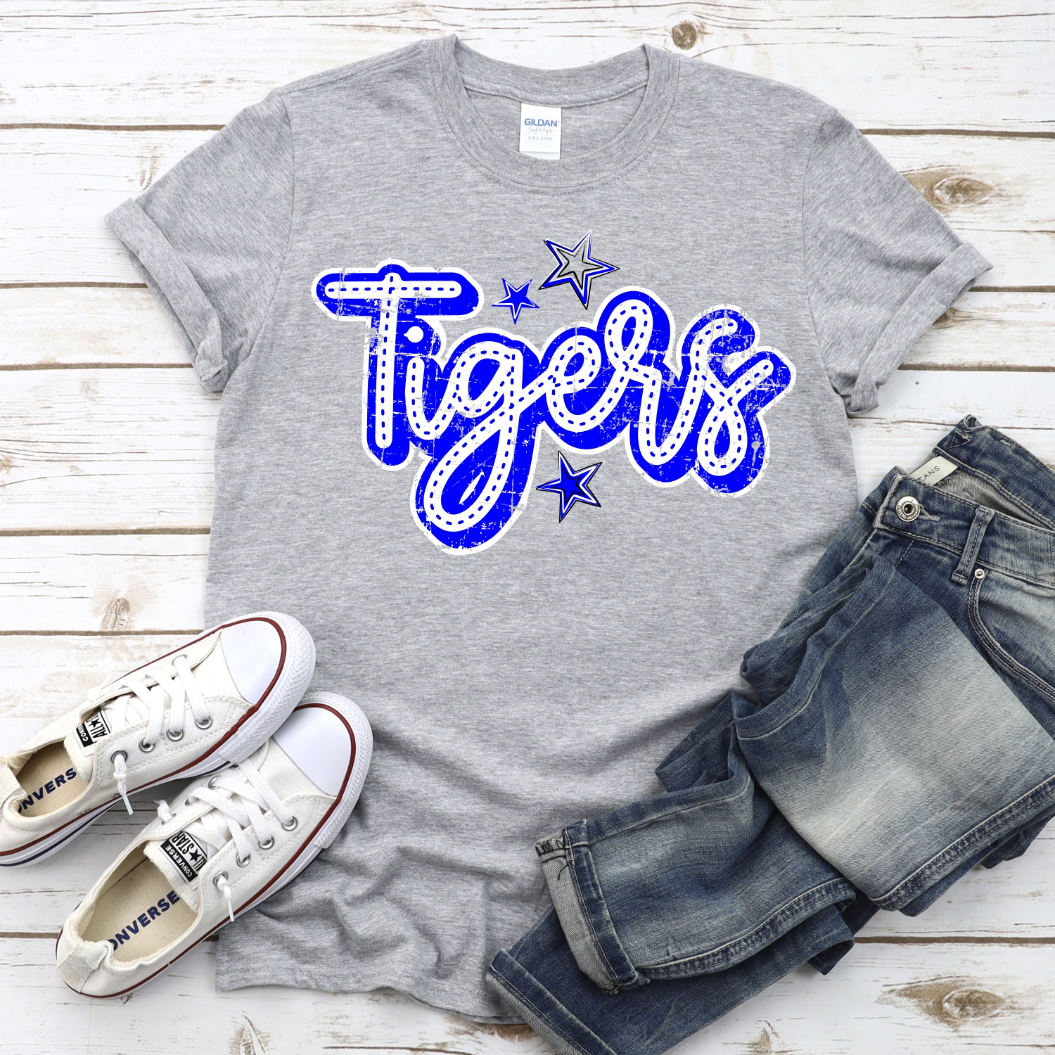 CUSTOM Tigers script with stars *DTF* Transfer - Image 2