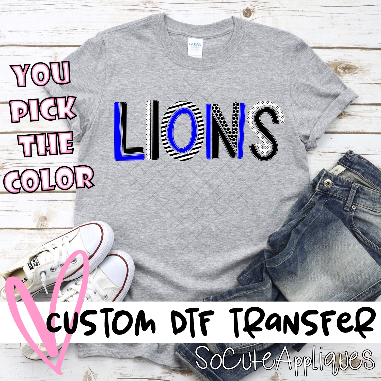 CUSTOM Lions multi letters *DTF* Transfer