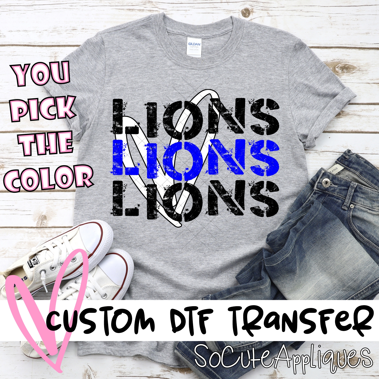 CUSTOM  Lions Lions Lions heart *DTF* Transfer