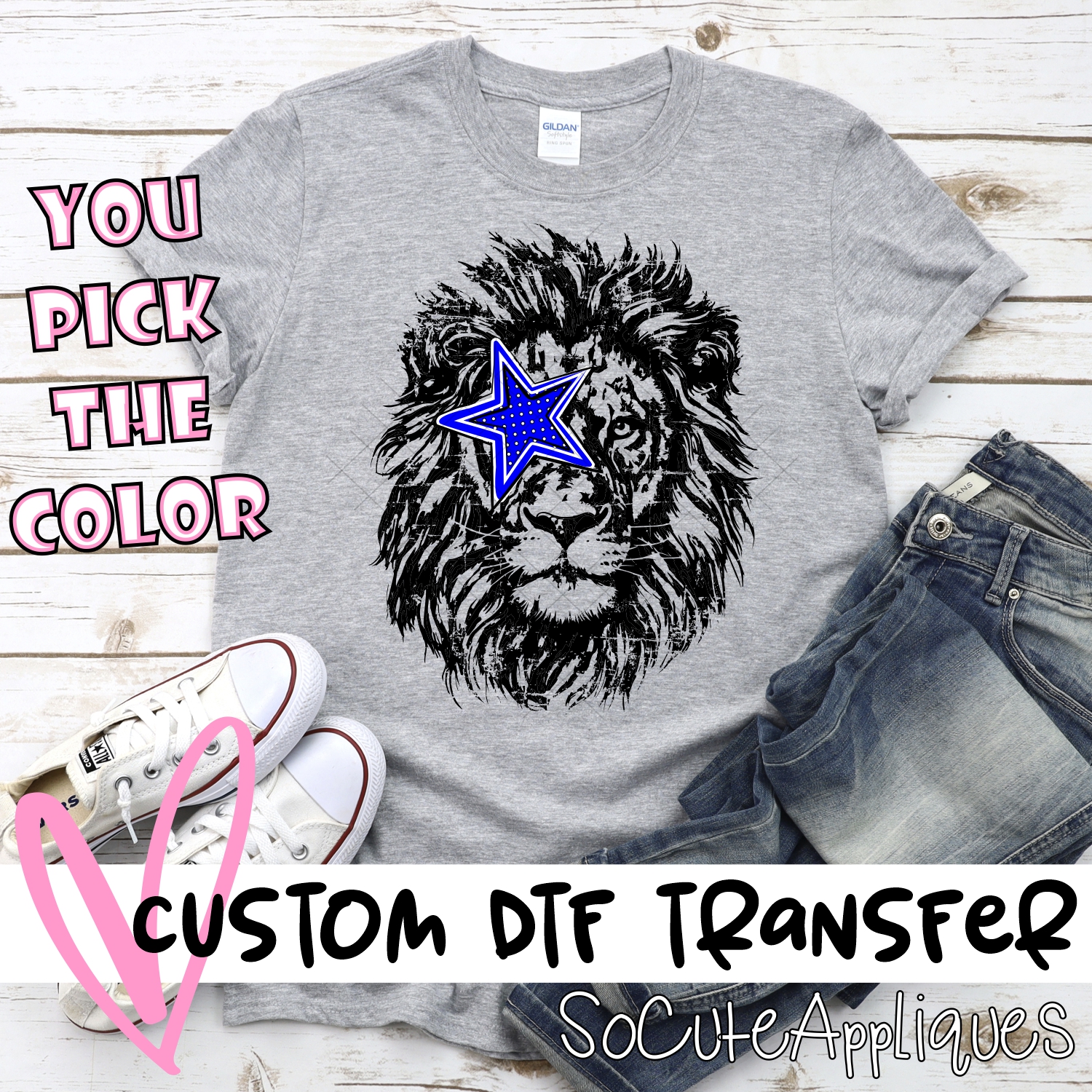 CUSTOM  Lion with star *DTF* Transfer