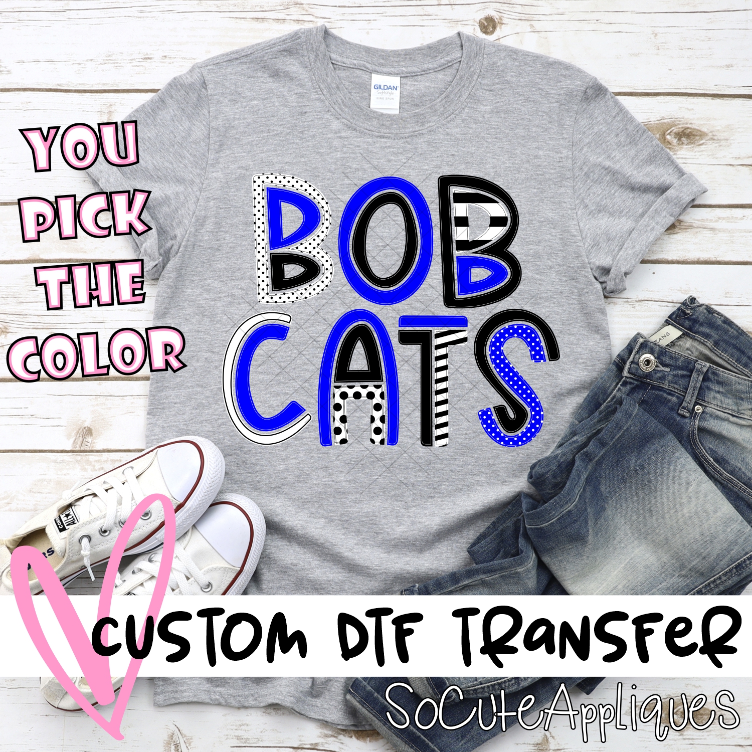 CUSTOM Bobcats multi letters *DTF* Transfer