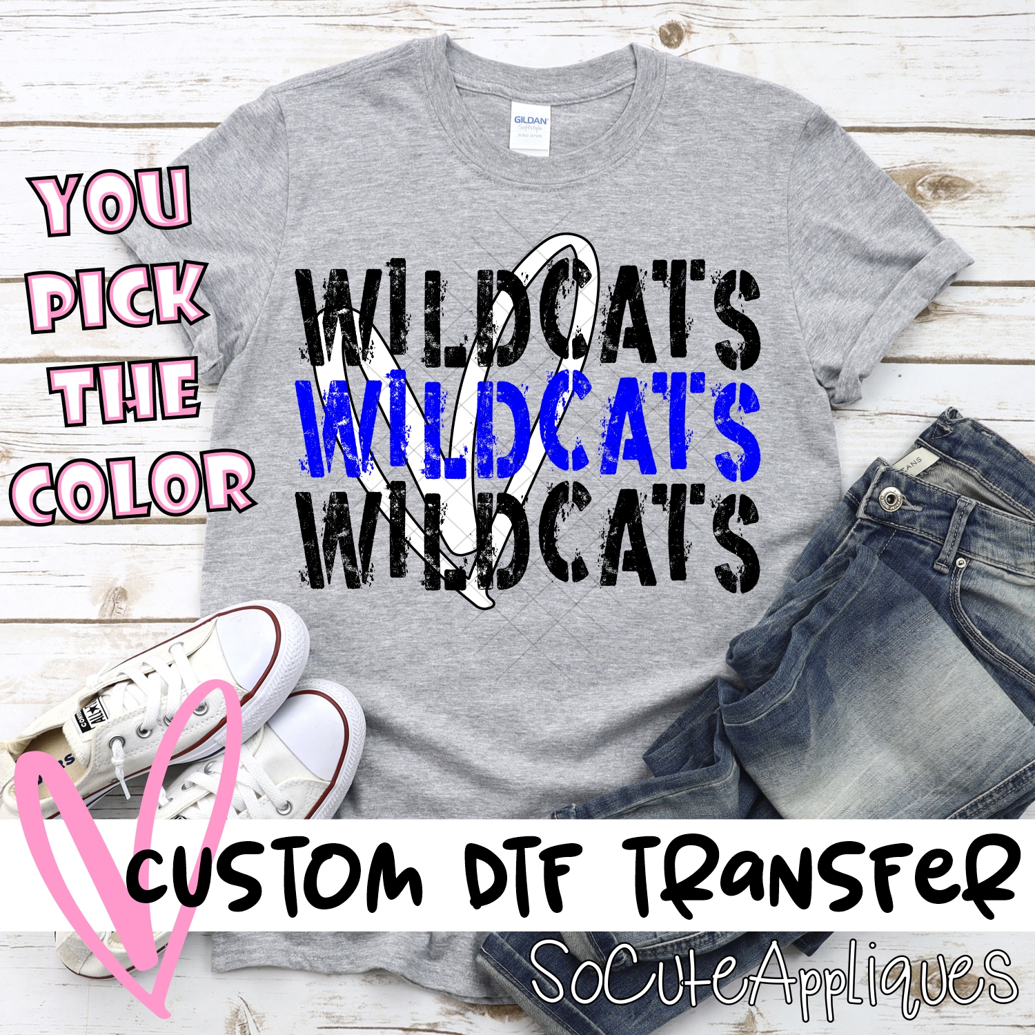 CUSTOM  Wildcats Wildcats wildcats heart *DTF* Transfer