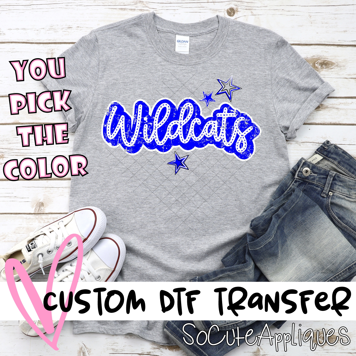 CUSTOM  Wildcats script with stars *DTF* Transfer