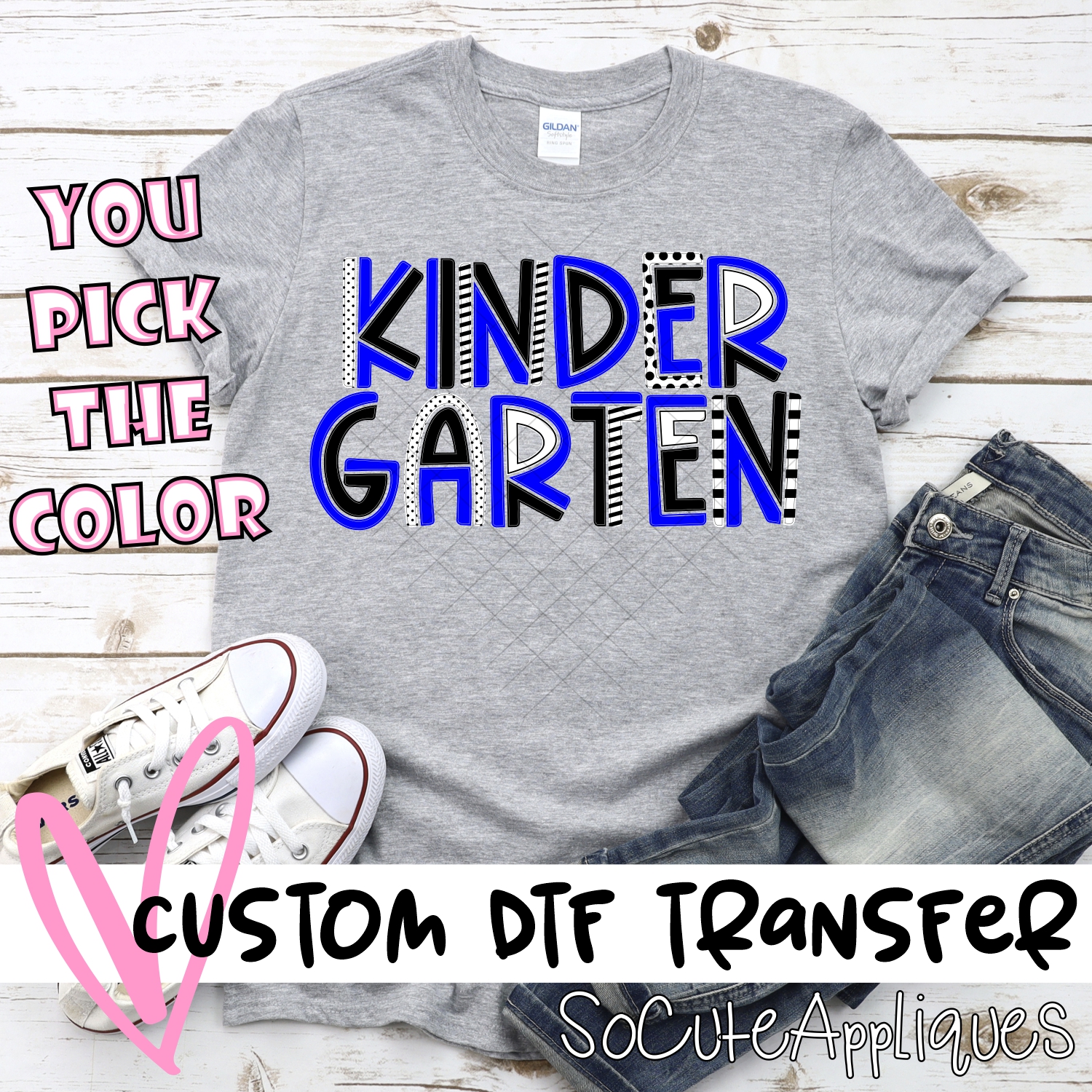 CUSTOM Kindergarten mixed letters *DTF* Transfer