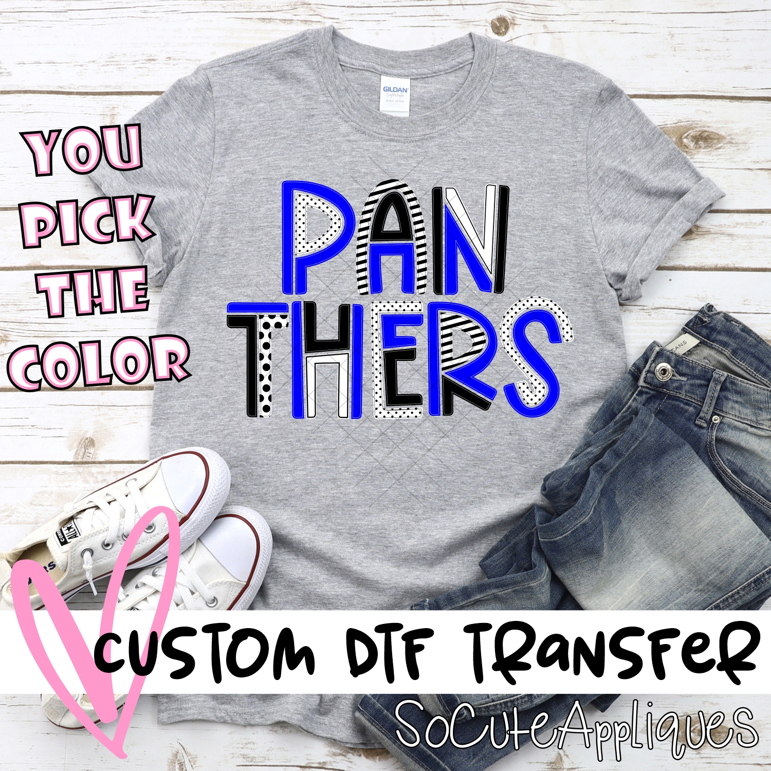 CUSTOM Panthers mixed letters *DTF* Transfer