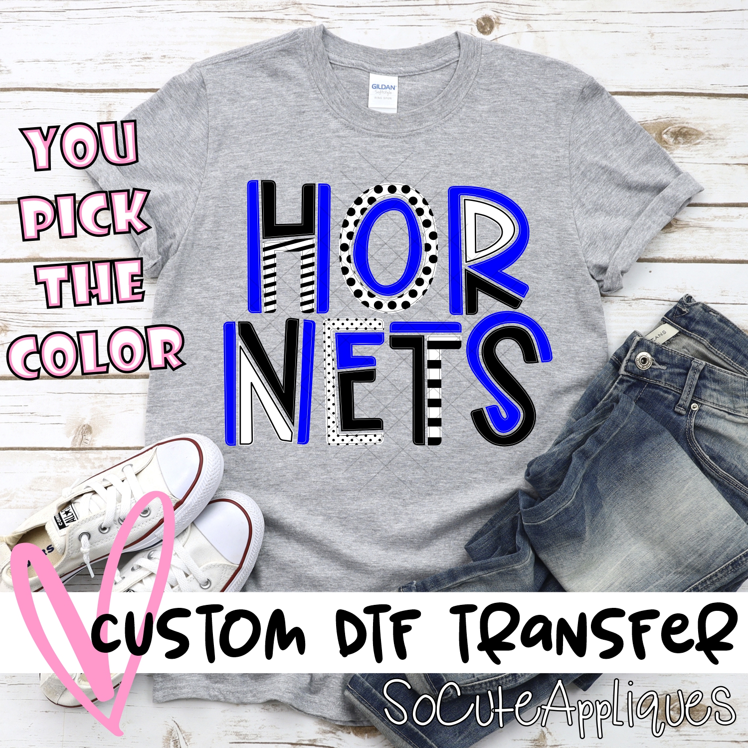 CUSTOM Hornets mixed letters *DTF* Transfer