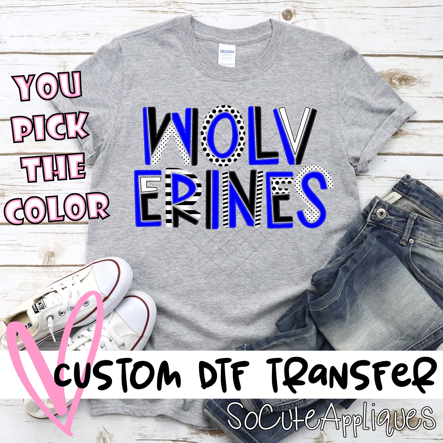 CUSTOM Wolverines mixed letters *DTF* Transfer