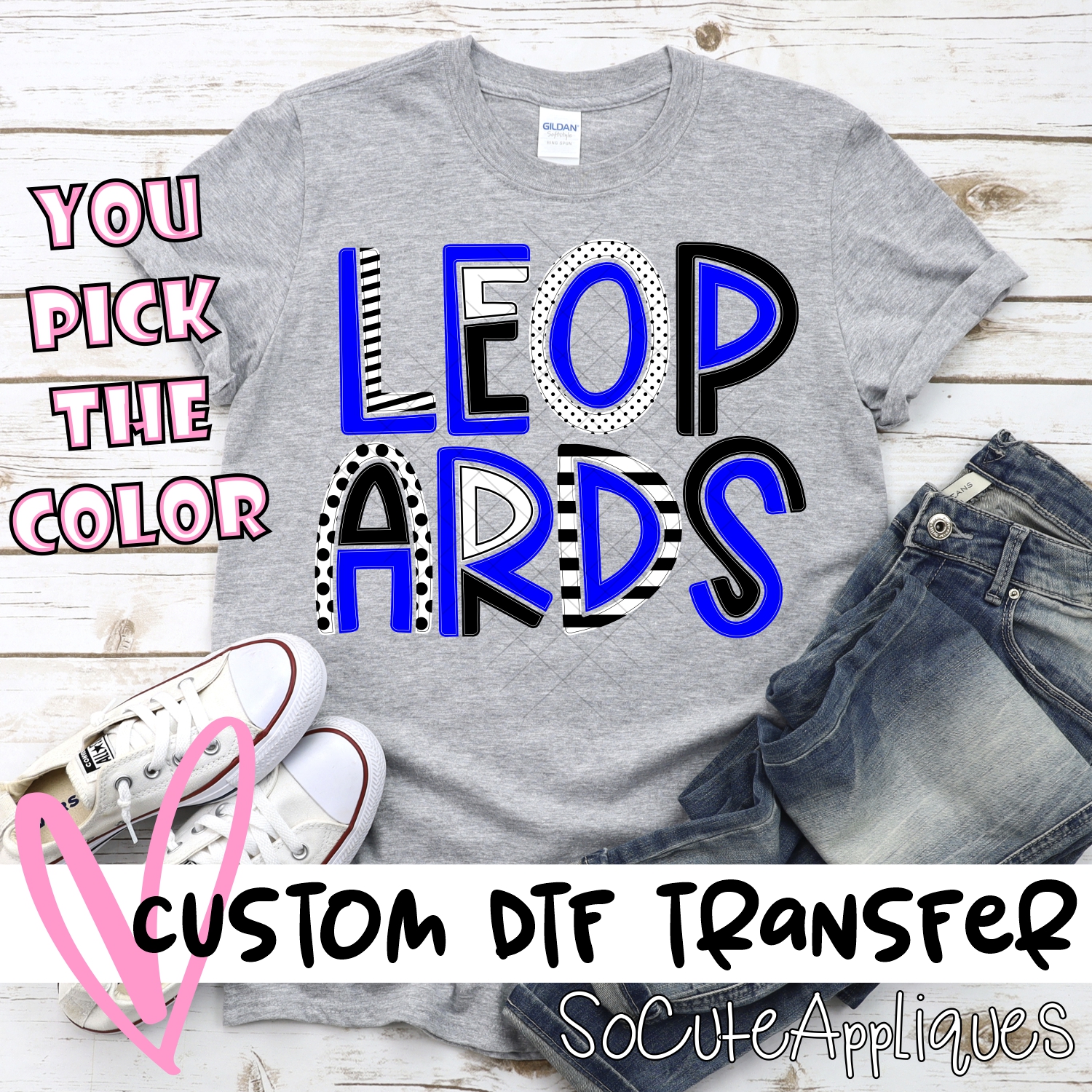 CUSTOM Leopards mixed letters *DTF* Transfer