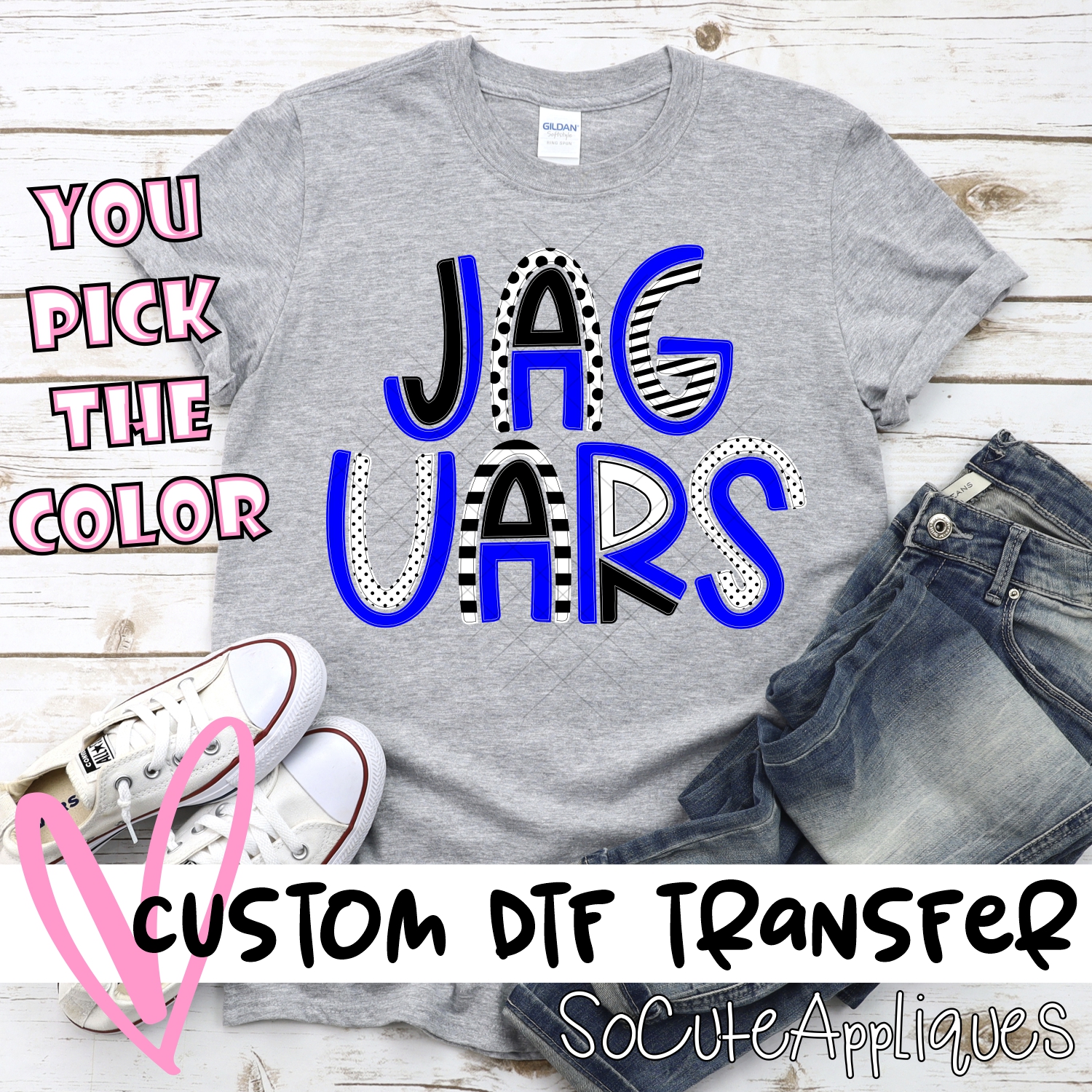 CUSTOM Jaguars mixed letters *DTF* Transfer