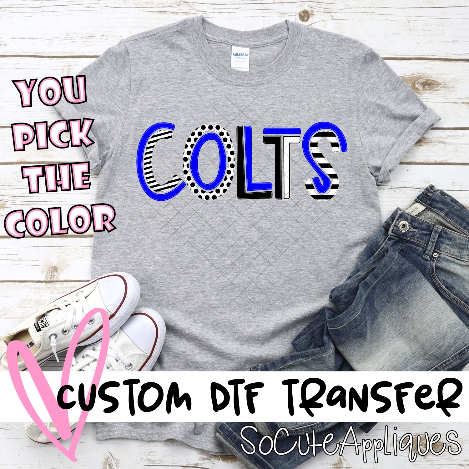 CUSTOM Colts mixed letters *DTF* Transfer