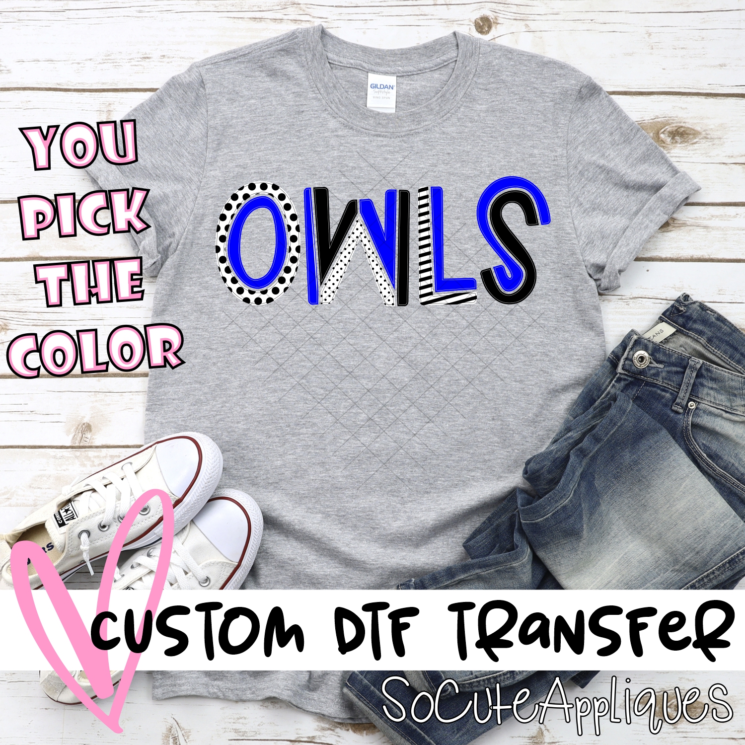 CUSTOM Owls mixed letters *DTF* Transfer