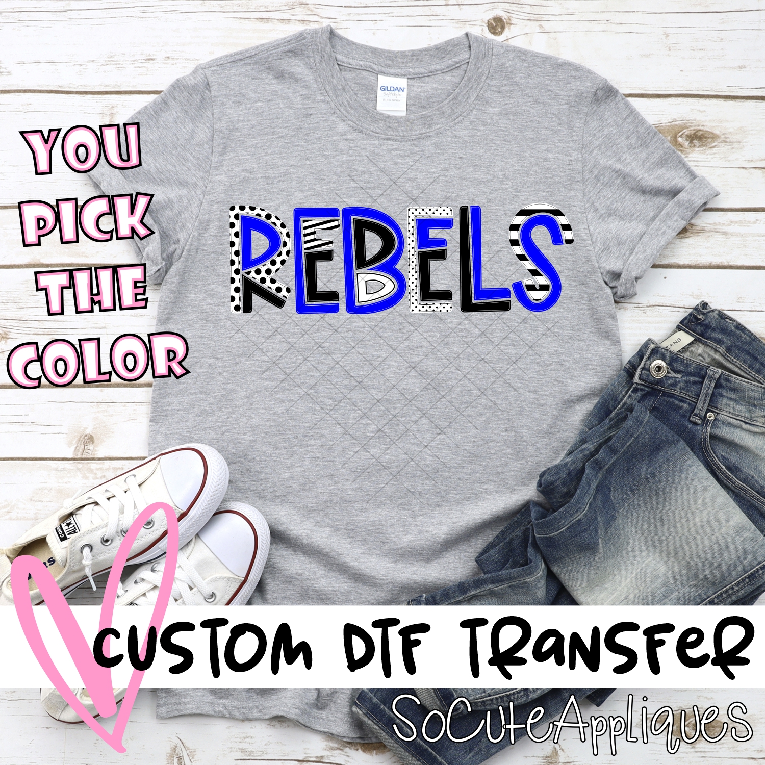 CUSTOM Rebels mixed letters *DTF* Transfer
