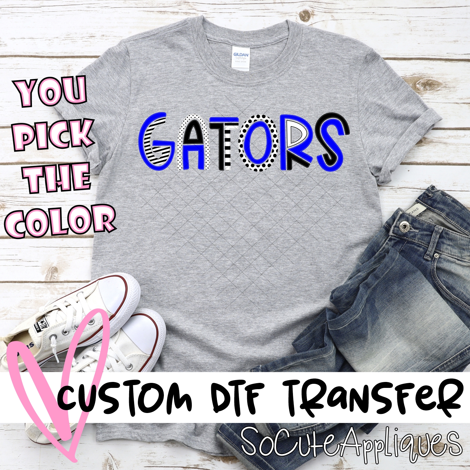 CUSTOM Gators mixed letters *DTF* Transfer