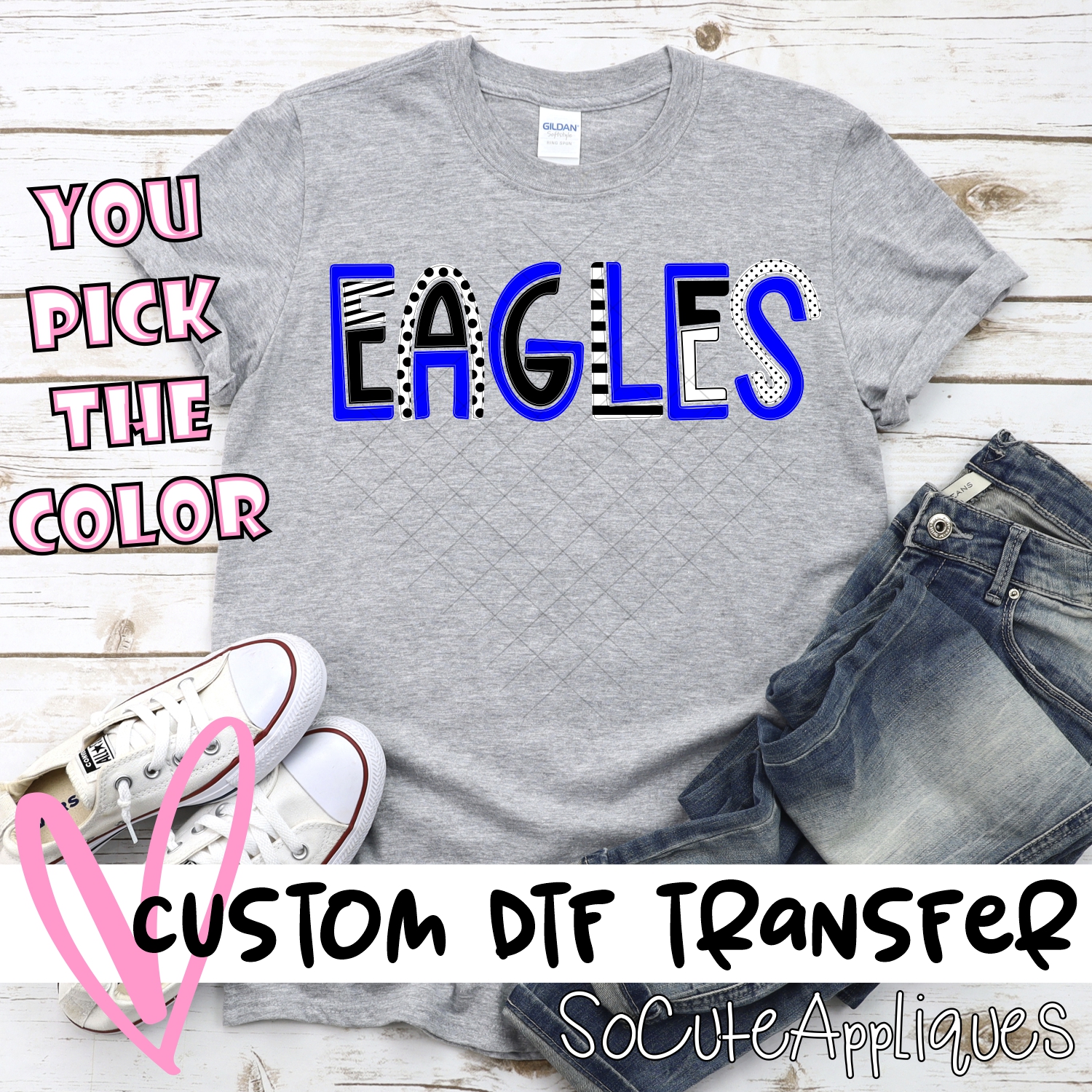CUSTOM Eagles mixed letters *DTF* Transfer