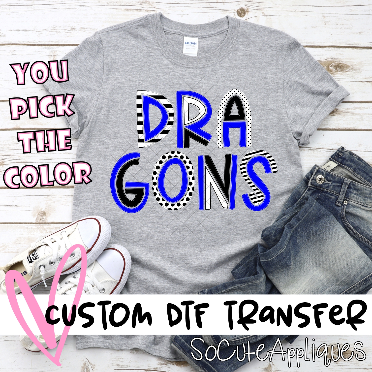 CUSTOM Dragons mixed letters *DTF* Transfer