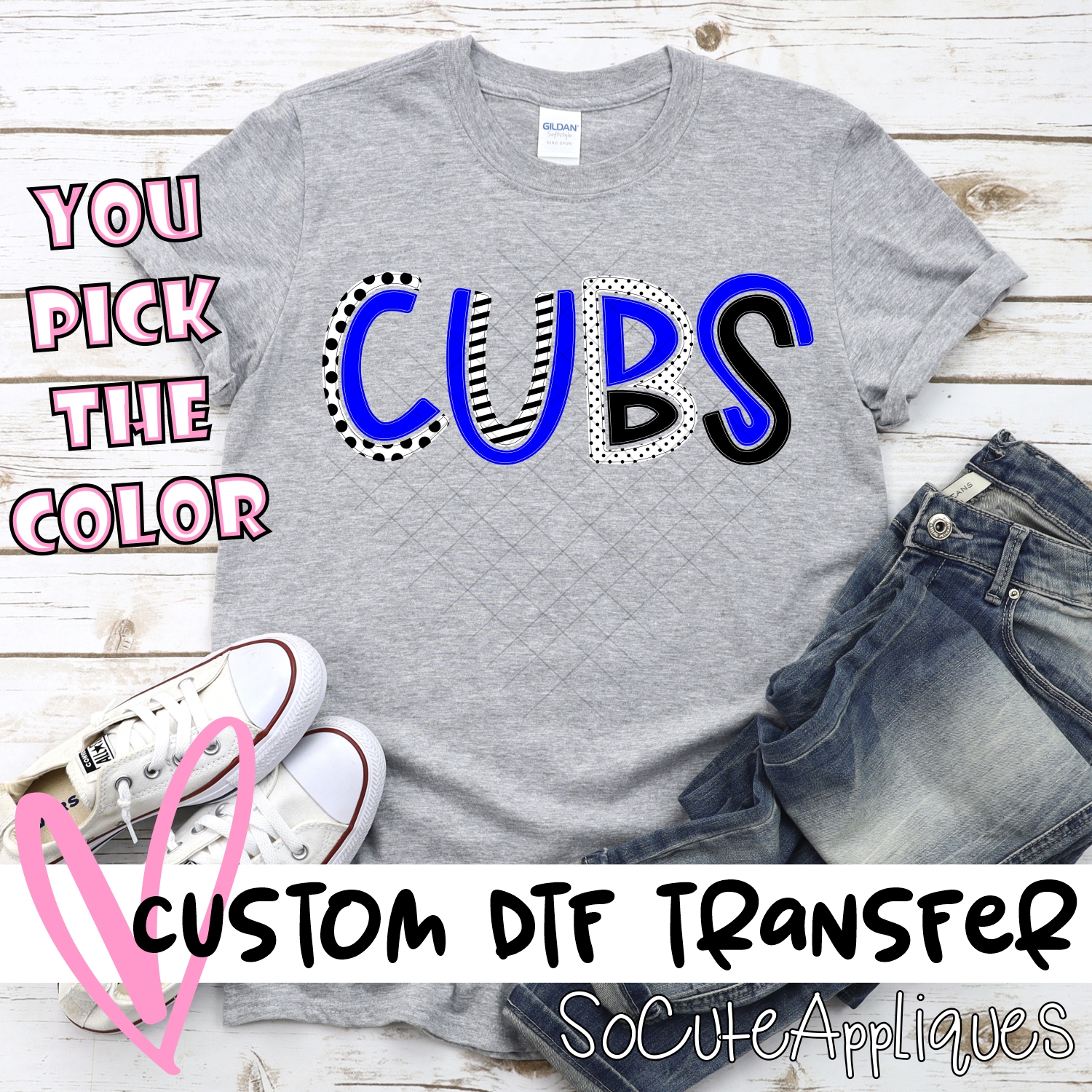 CUSTOM Cubs mixed letters *DTF* Transfer