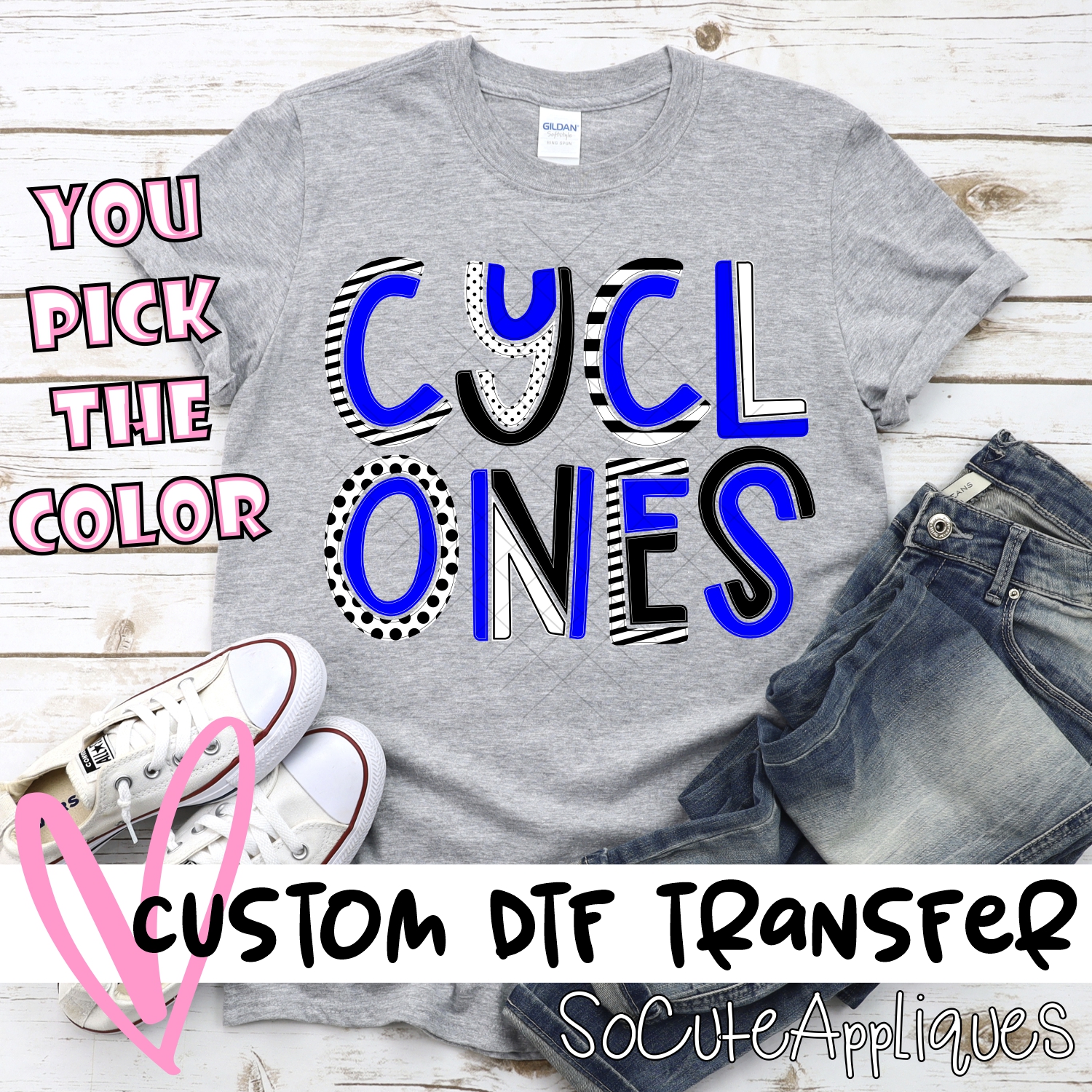 CUSTOM Cyclones mixed letters *DTF* Transfer