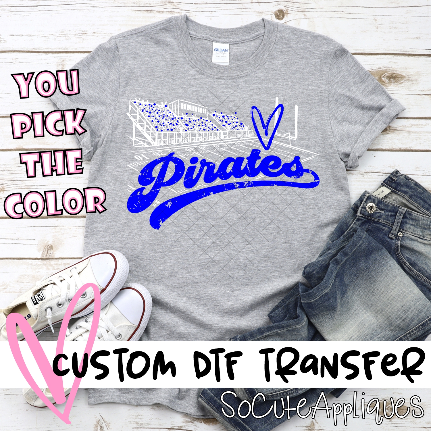 CUSTOM  Pirates football field white *DTF* Transfer