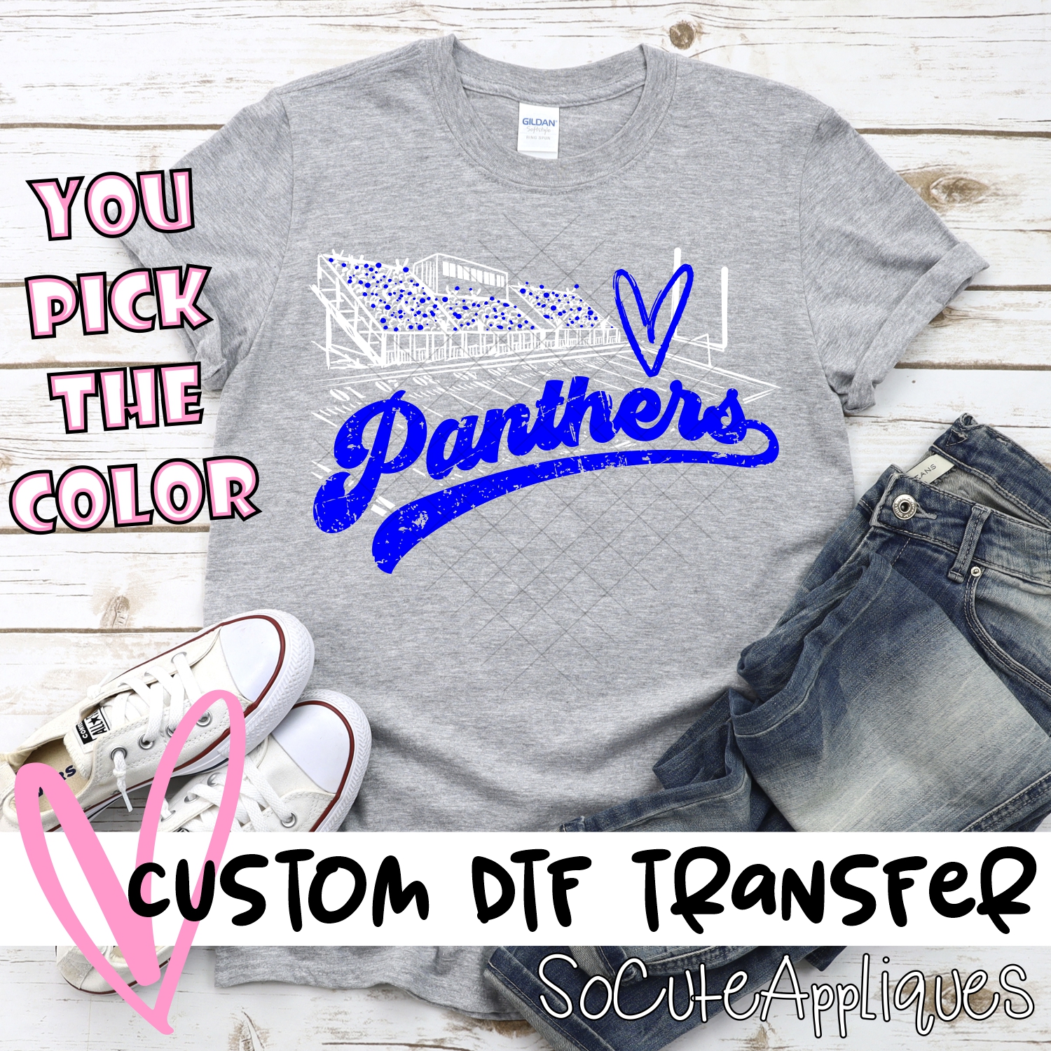 CUSTOM  Panthers football field white *DTF* Transfer