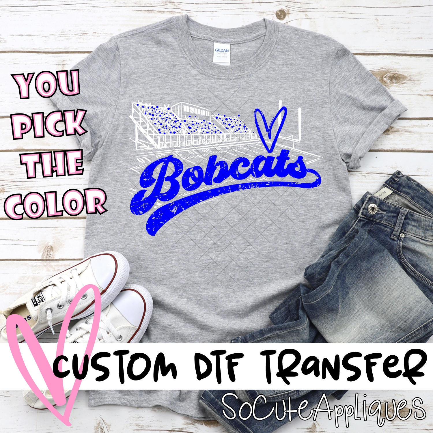 CUSTOM  Bobcats football field white *DTF* Transfer