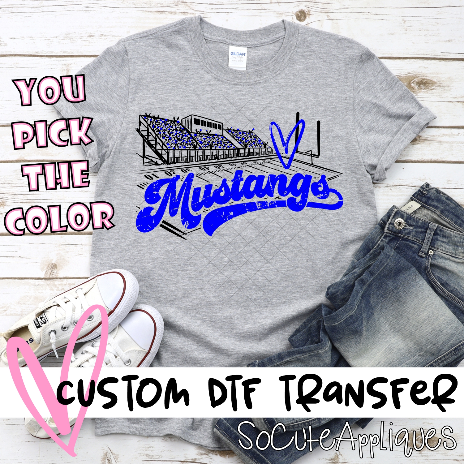 CUSTOM  Mustangs football field *DTF* Transfer