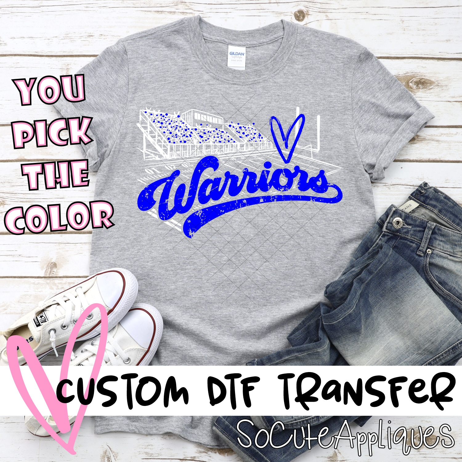 CUSTOM  Warriors football field white *DTF* Transfer