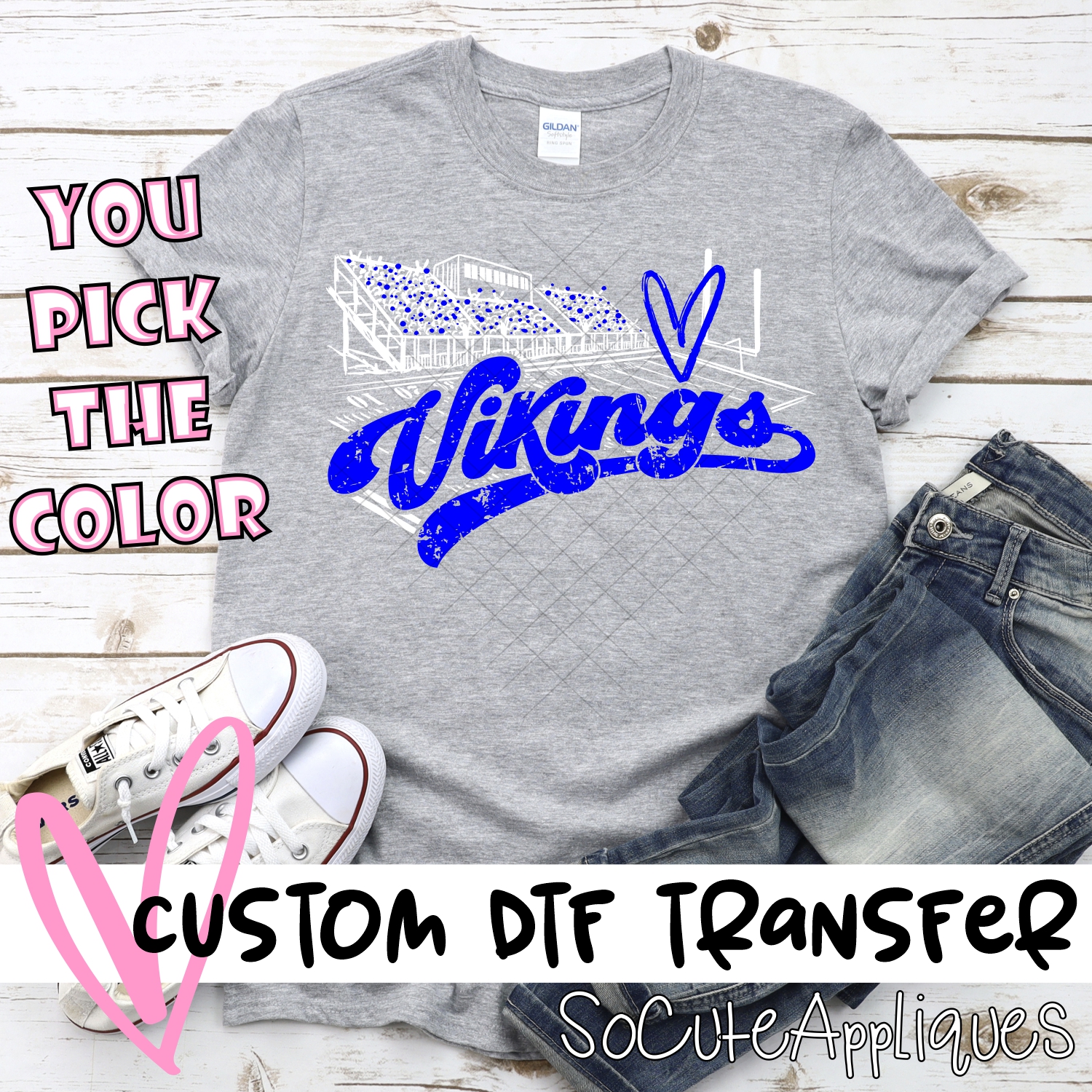 CUSTOM  Vikings football field white *DTF* Transfer