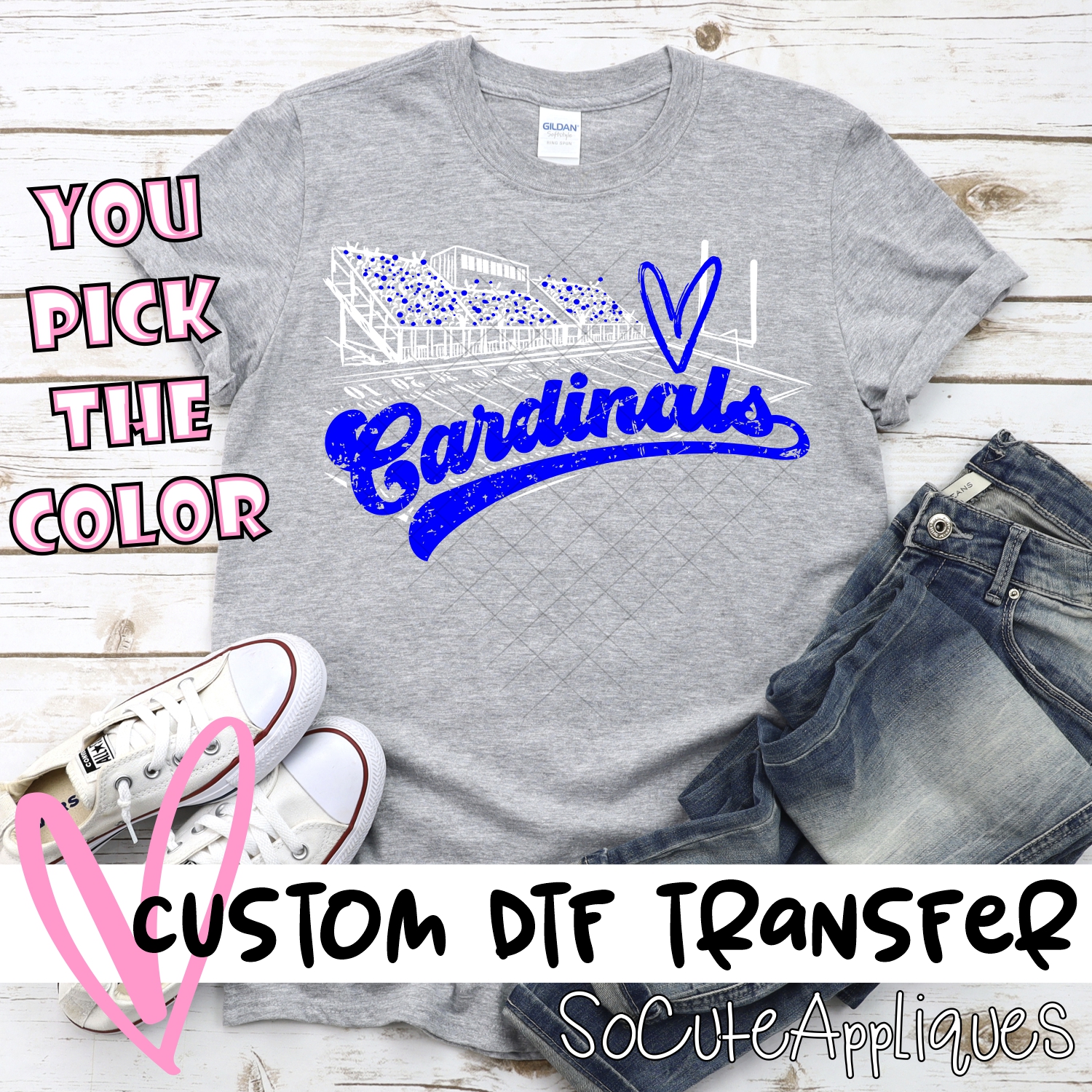 CUSTOM  Cardinals football field white *DTF* Transfer