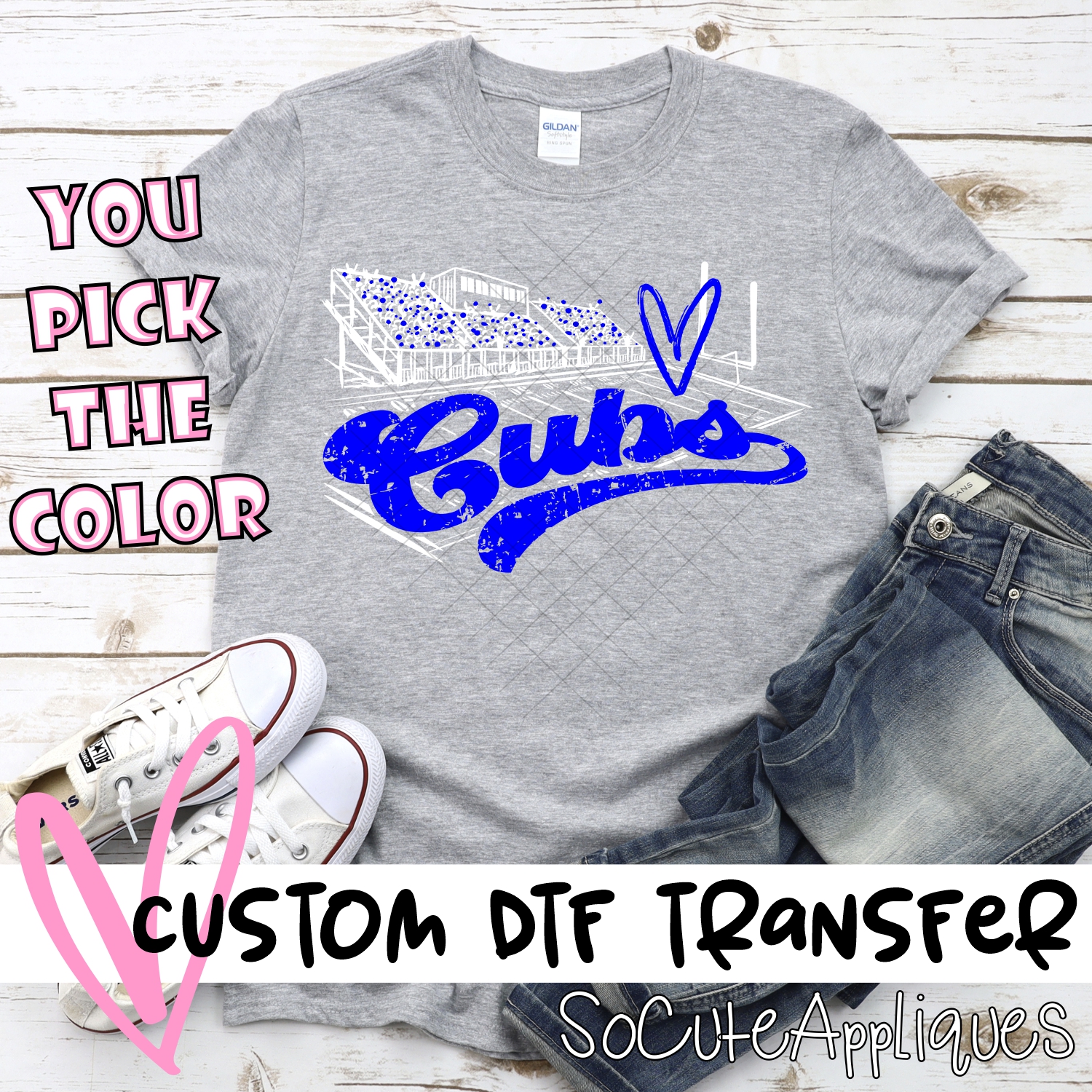 CUSTOM  Cubs football field white *DTF* Transfer