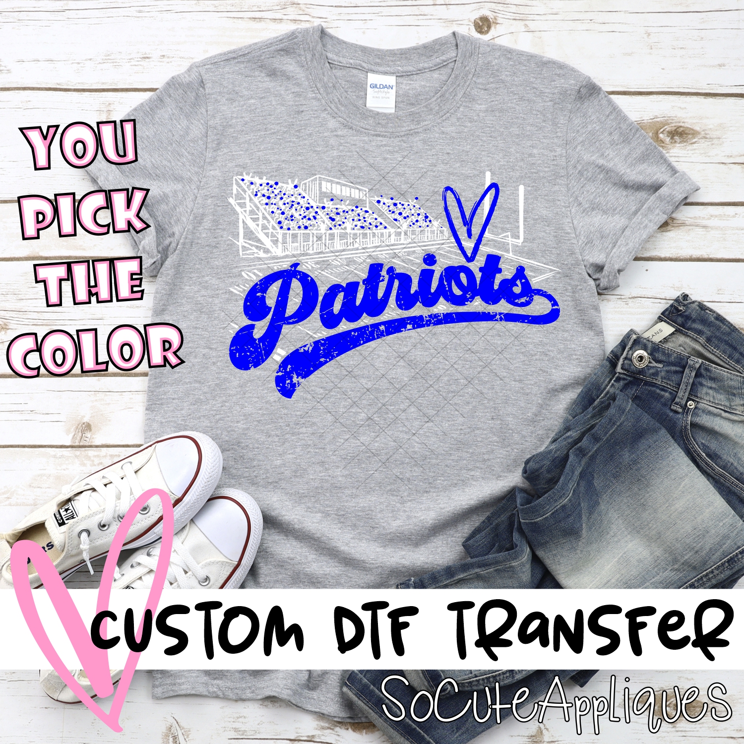 CUSTOM  Patriots football field white *DTF* Transfer