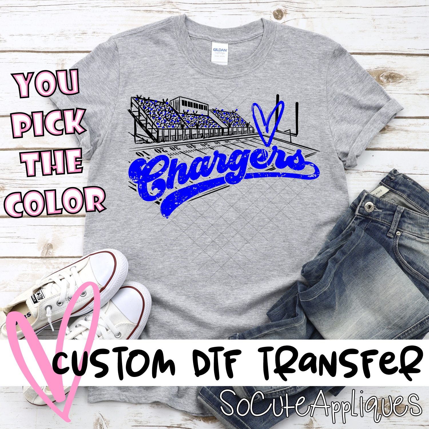 CUSTOM  Chargers football field *DTF* Transfer