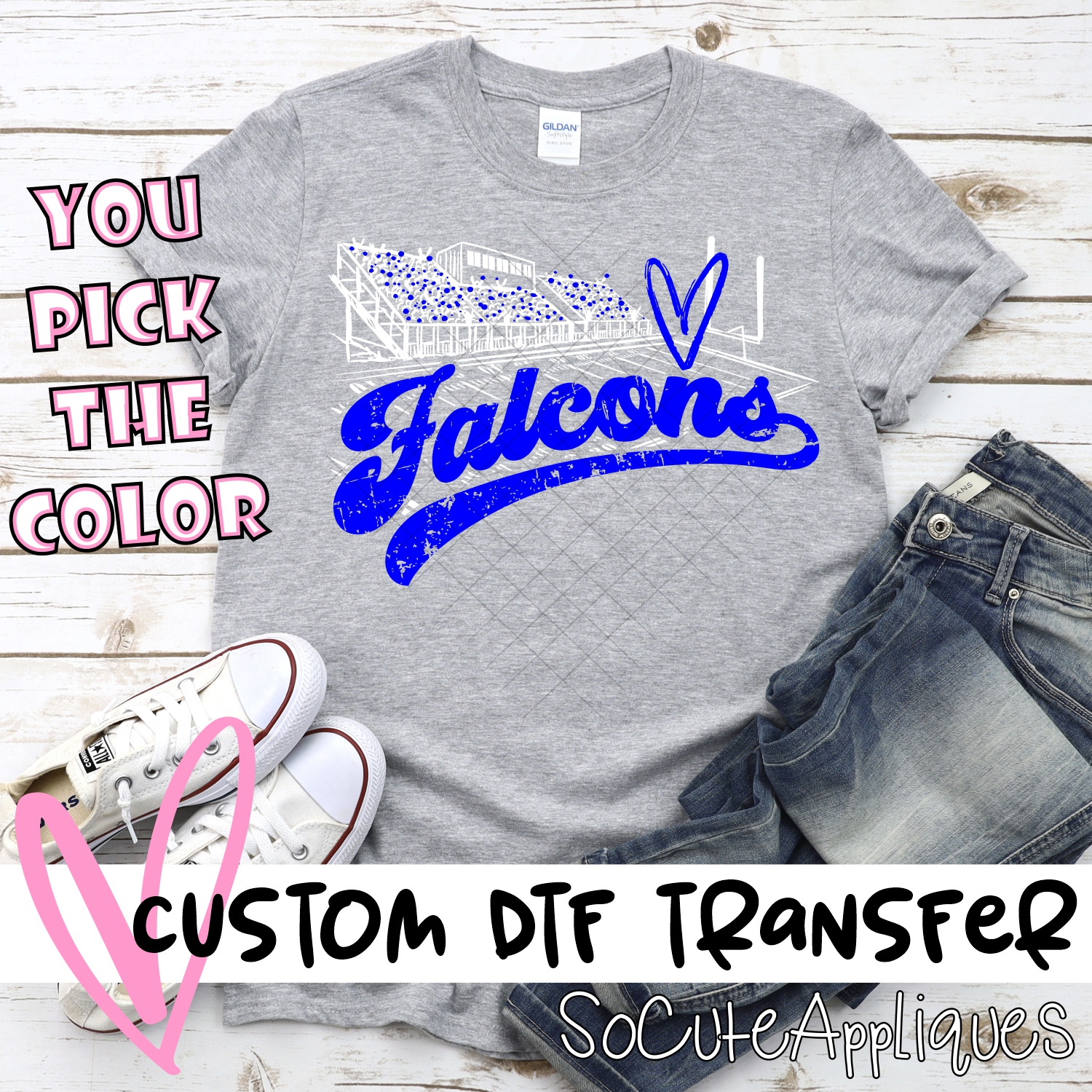 CUSTOM  Falcons football field white *DTF* Transfer