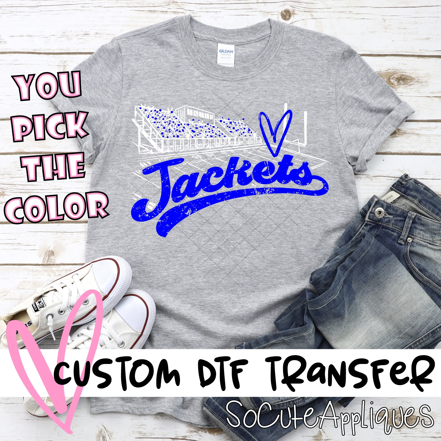 CUSTOM  Jackets football field white *DTF* Transfer