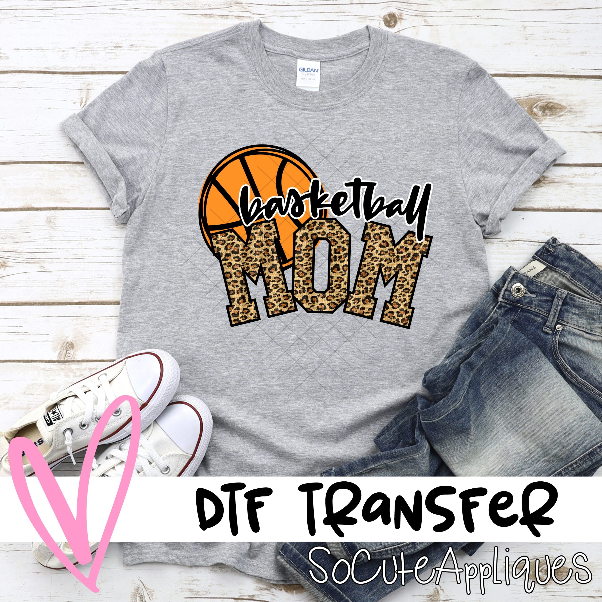 Basketball mom ball leopard *DTF* Transfer