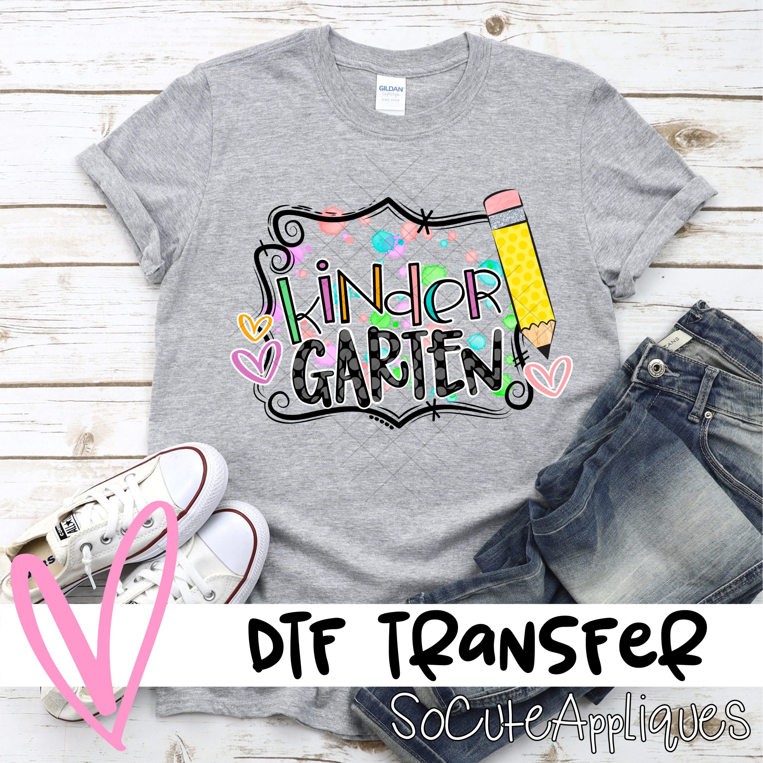 Kindergarten paint splotch frame Kindergarten *DTF* Transfer