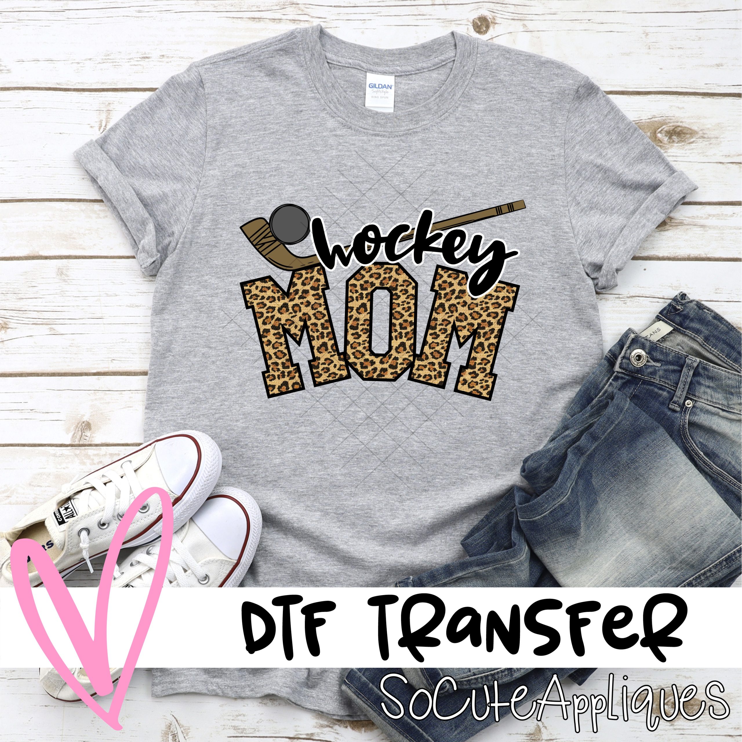 Hockey mom ball leopard *DTF* Transfer