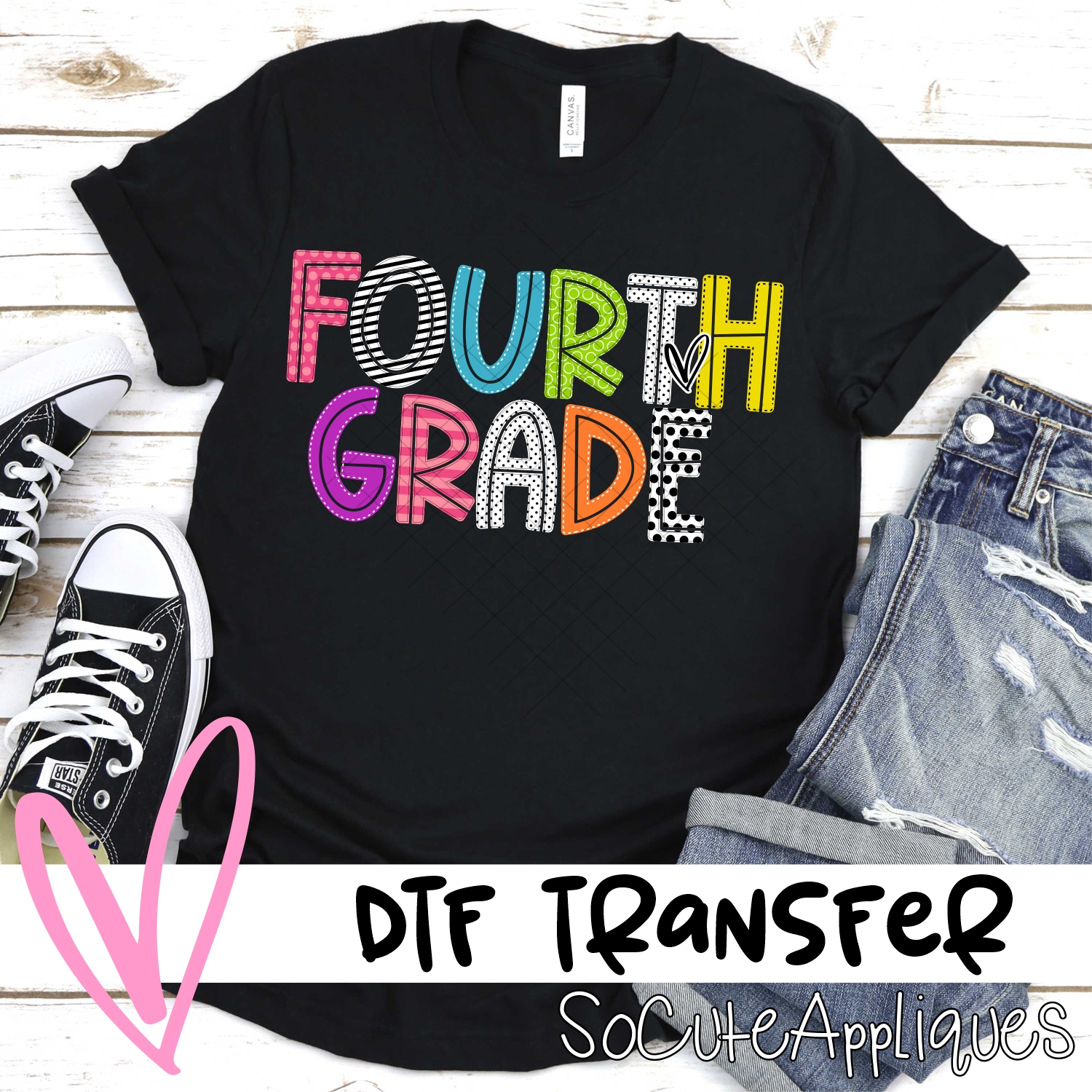 Fourth Grade mixed letters *DTF* Transfer