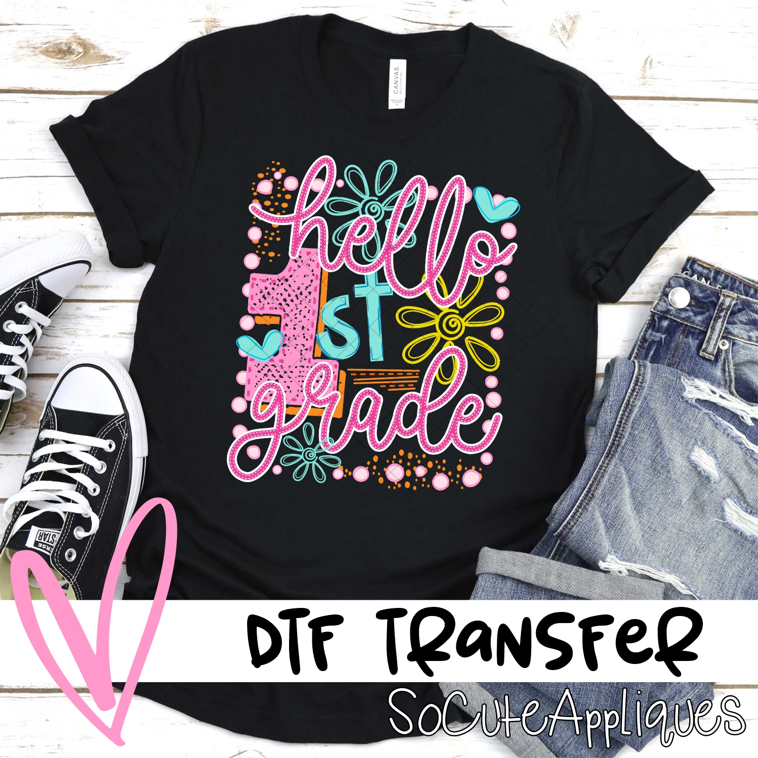 Hello First Grade doodles *DTF* Transfer