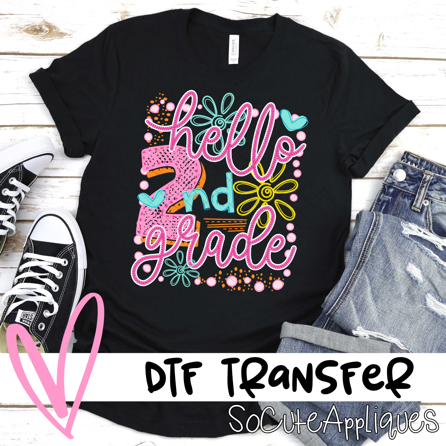Hello Second Grade doodles *DTF* Transfer