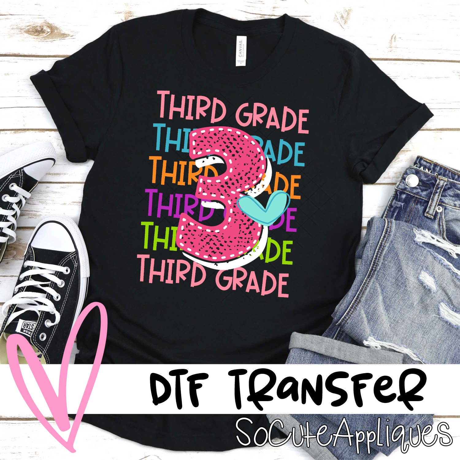 Multi line Third grade *DTF* Transfer