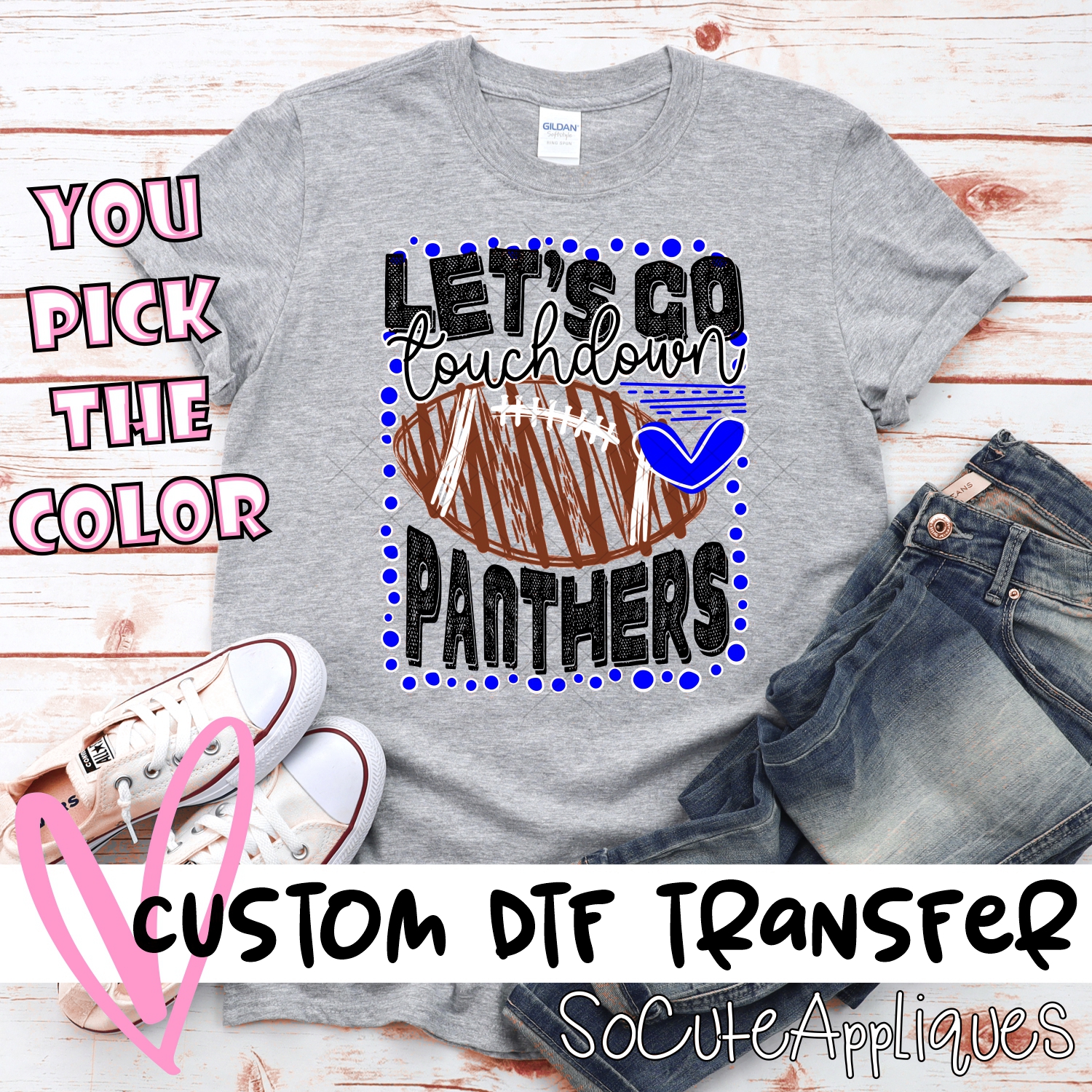 CUSTOM Lets go Panthers football dot frame *DTF* Transfer