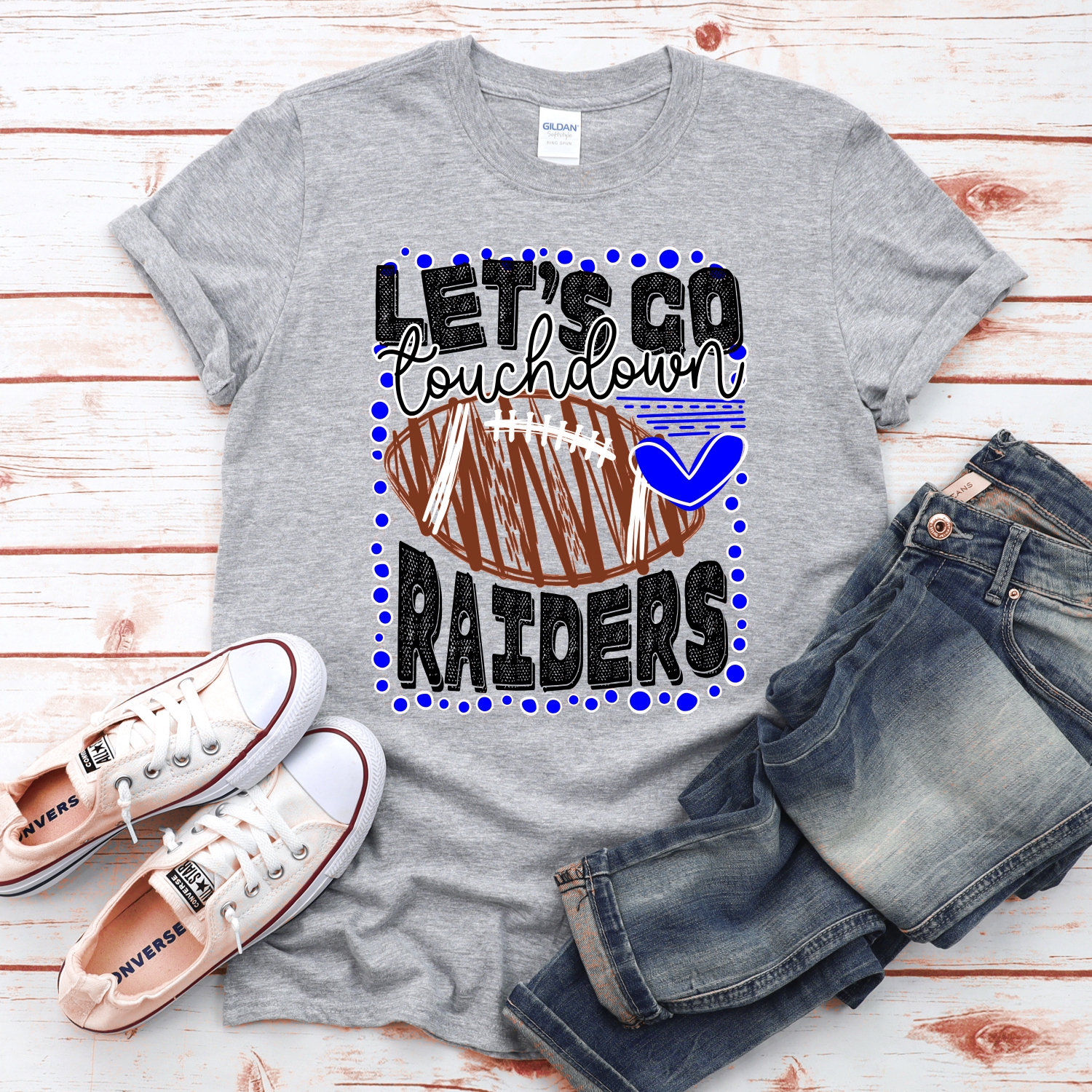 CUSTOM Lets go Raiders football dot frame *DTF* Transfer - Image 2